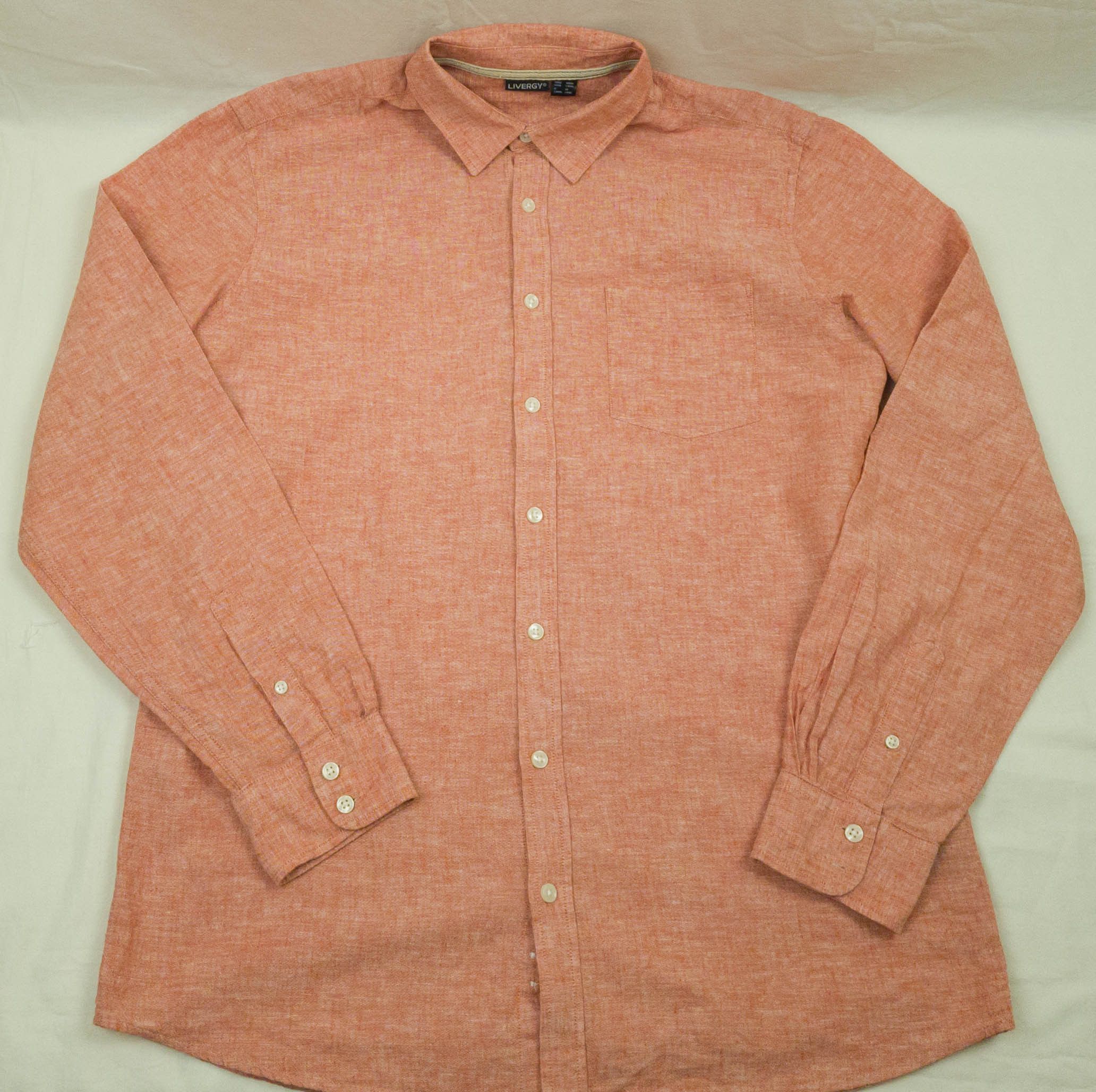Other MENS LIVERGRY SHIRT LONG SLEEVE LINEN COTTON SIZE L EXCL Size US L / EU 52-54 / 3 - 3 Thumbnail