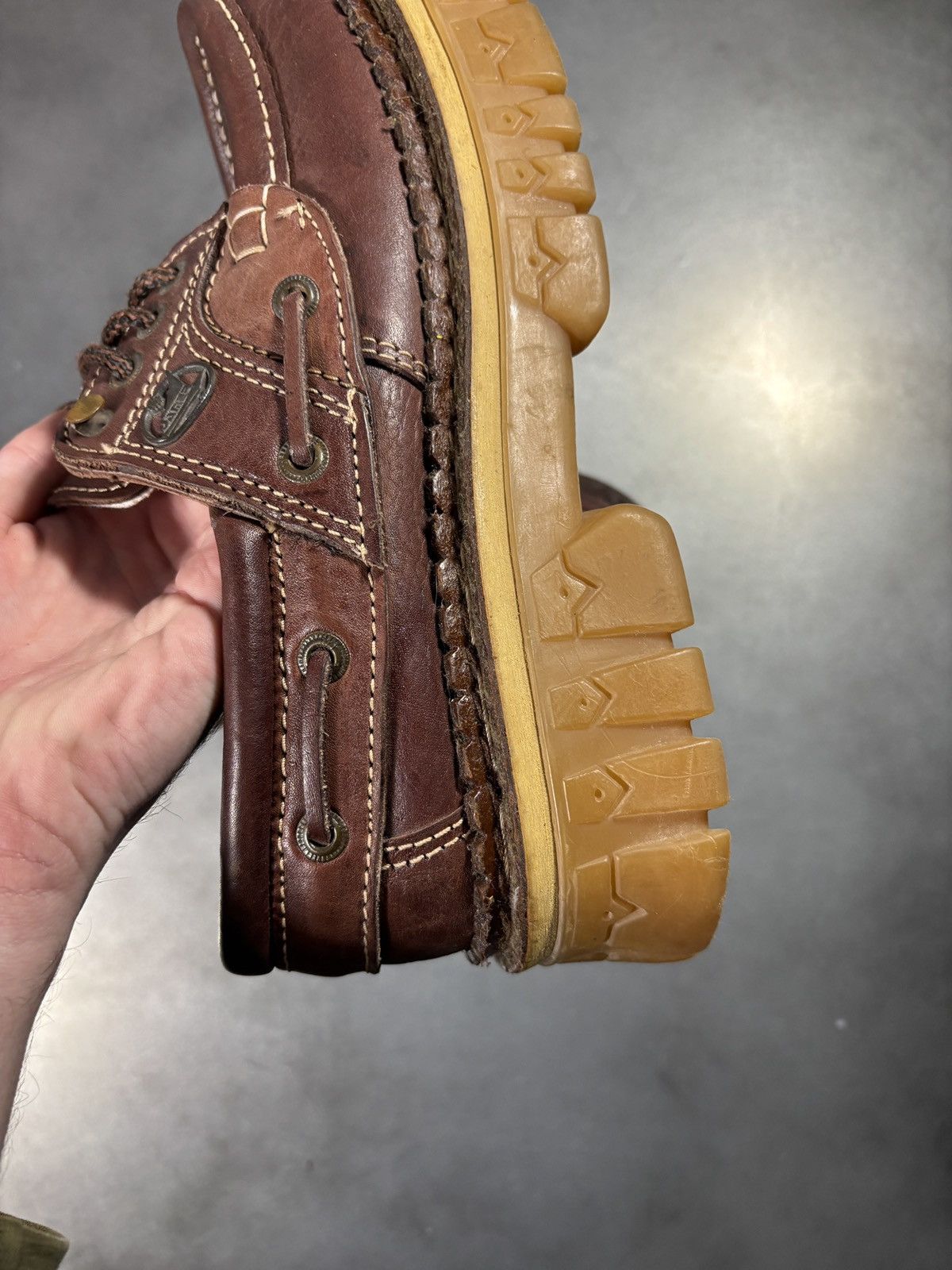 Vintage Y2K Vintage Lug Sole Moc Toe Boat Shoe Chunky Loafer Raver Size US 9.5 / EU 42-43 - 20 Thumbnail