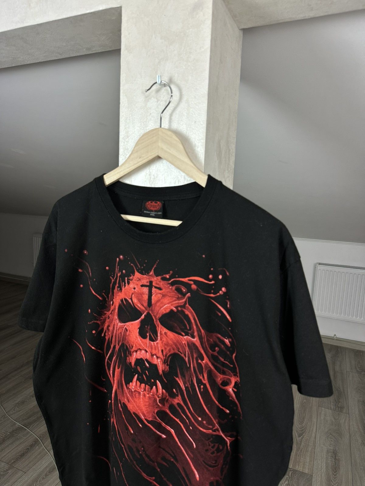 Other Vintage Y2K Fire Skull and Dragon Rock Tee Gothic Size US XL / EU 56 / 4 - 4 Thumbnail