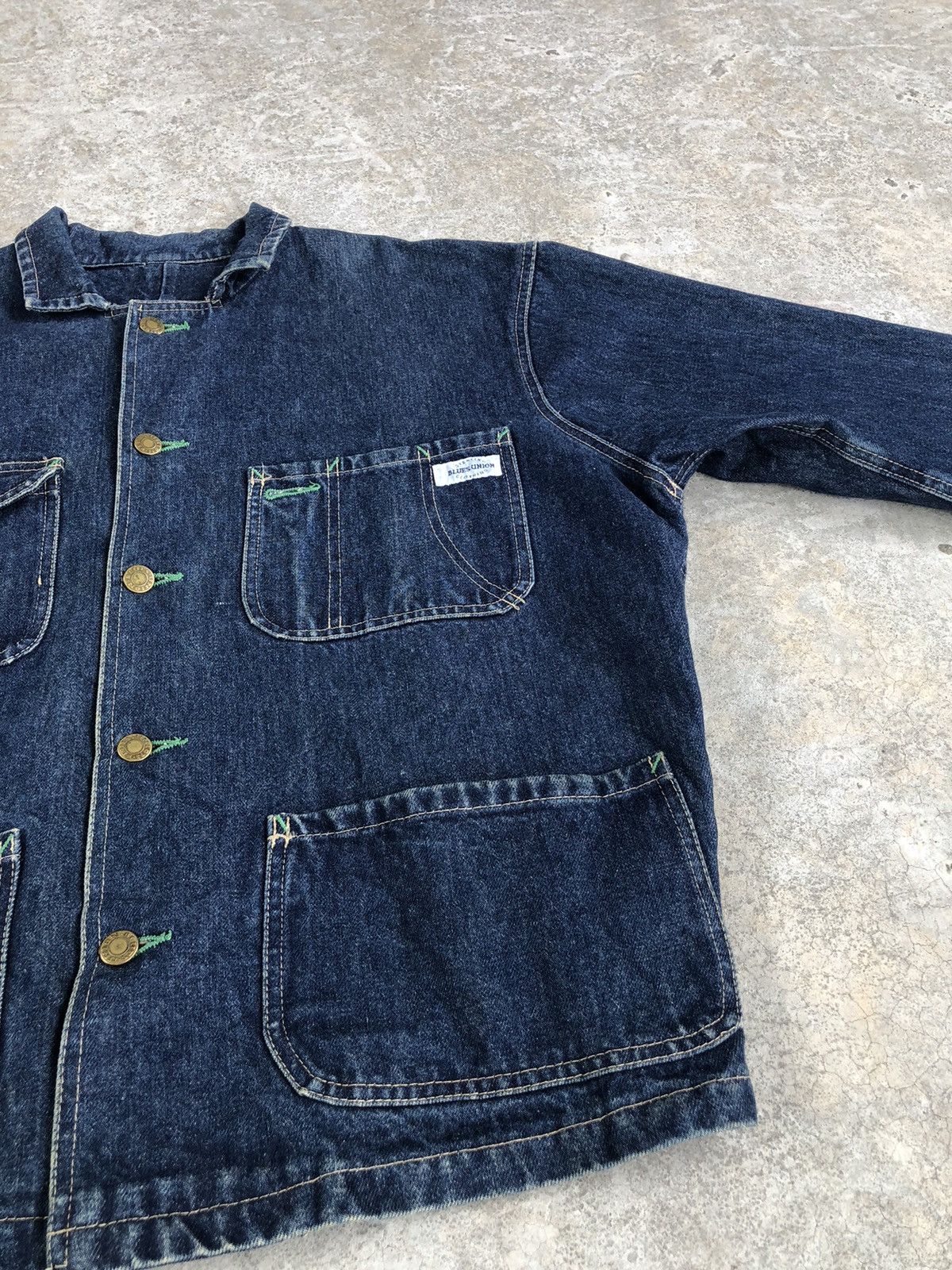 Vintage Vintage 70s Blues Union Chore Jacket Distressed Denim Size US L / EU 52-54 / 3 - 8 Thumbnail