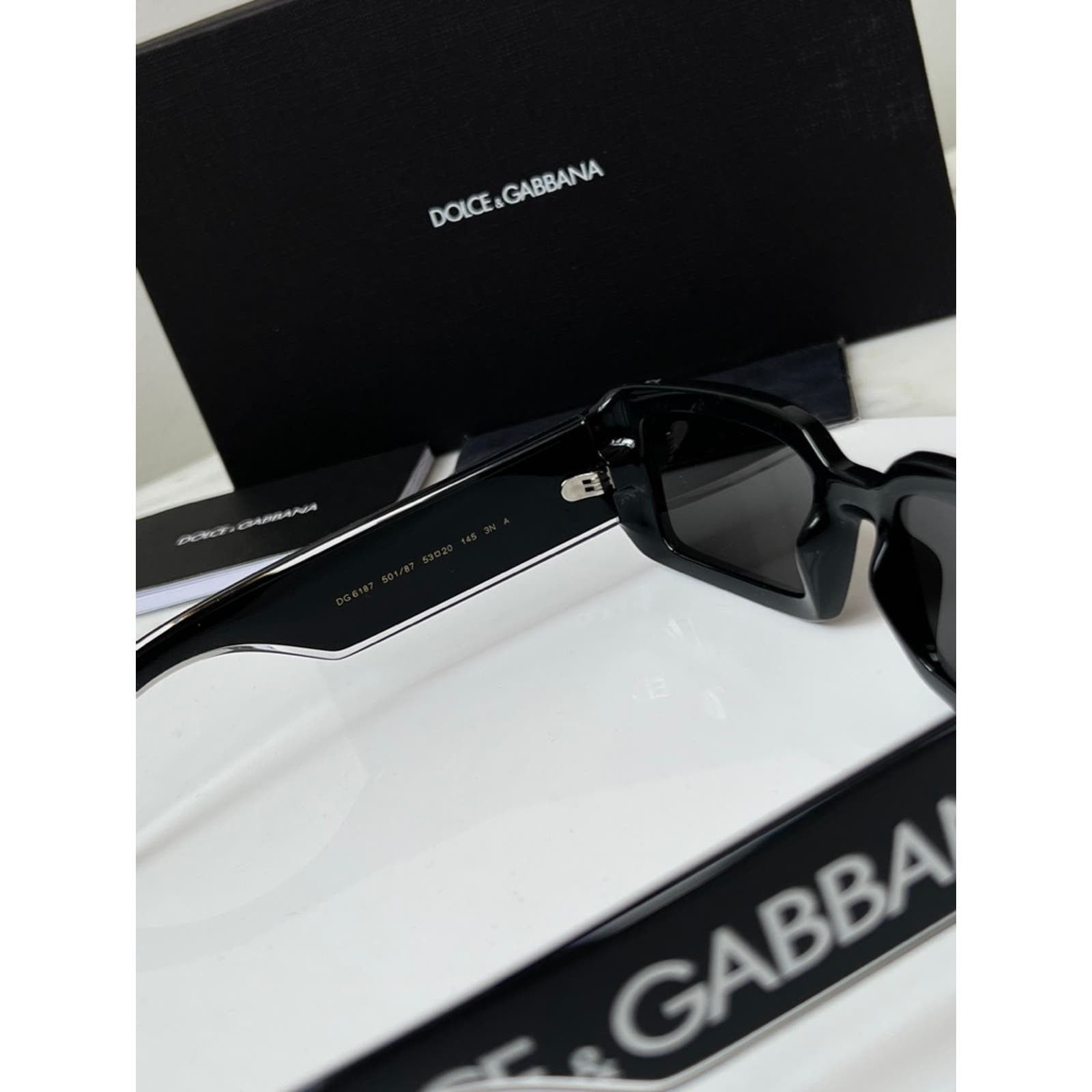 Dolce & Gabbana Black Logo Slim Sunglasses NEW Dolce Gabbana DG6187 Slim Black Sunglasses main image 4