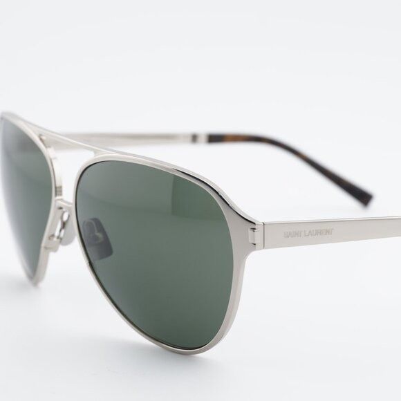 Saint Laurent Paris Saint Laurent SL734 002 Sunglasses Silver Aviator Frame Size ONE SIZE - 7 Thumbnail