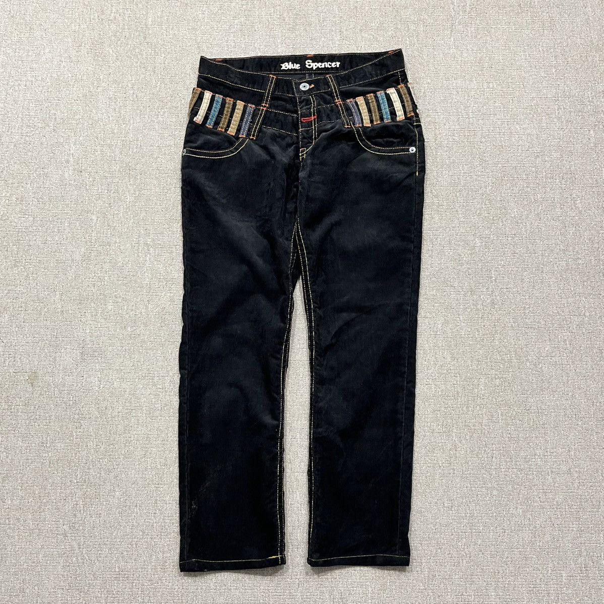 Japanese Brand Blue Spencer - Unique Corduroy Ankle Pant Contrast Waistband Size US 29 - 1 Thumbnail