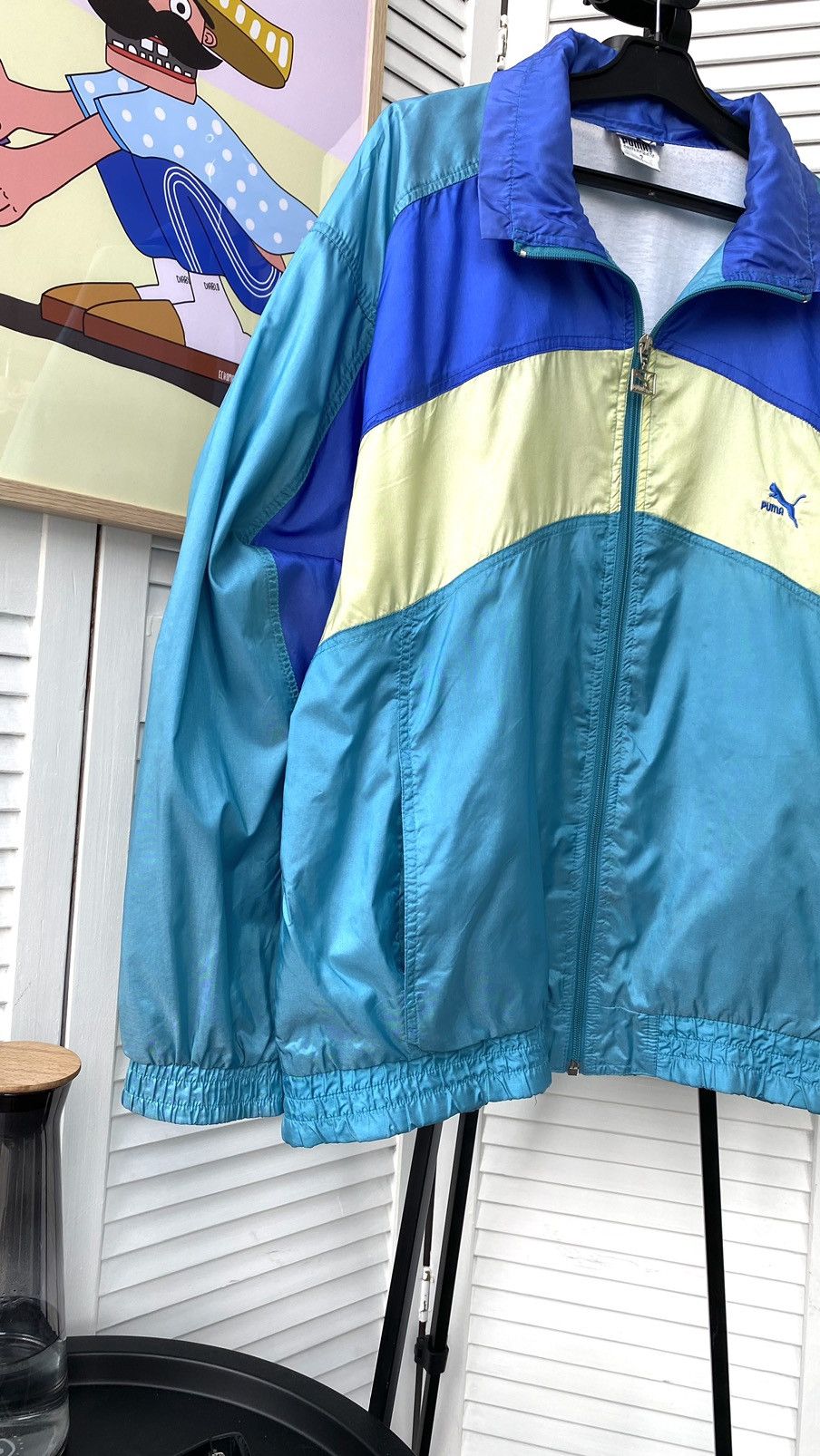 Puma × Vintage Vintage Puma Track Retro Jacket 90s 80s Green Blue Size US L / EU 52-54 / 3 - 4 Thumbnail