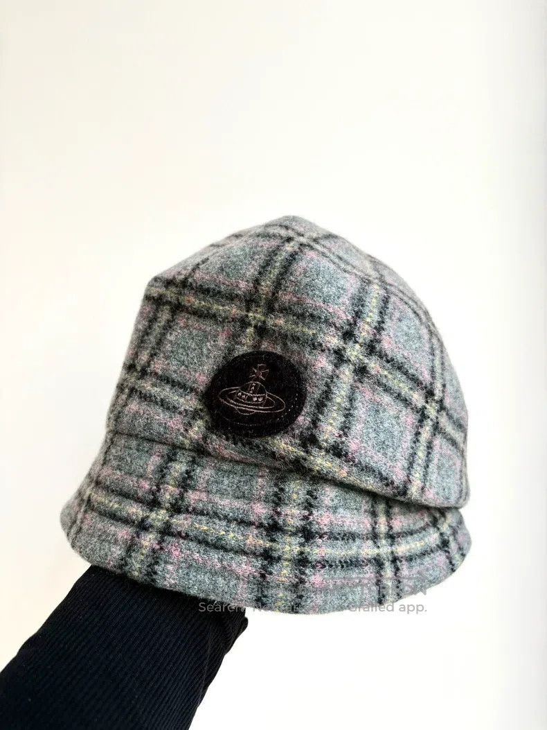 Vivienne Westwood Vivienne Westwood Vintage Gray Pink Plaid Saturn Newsboy C Size ONE SIZE - 1 Thumbnail