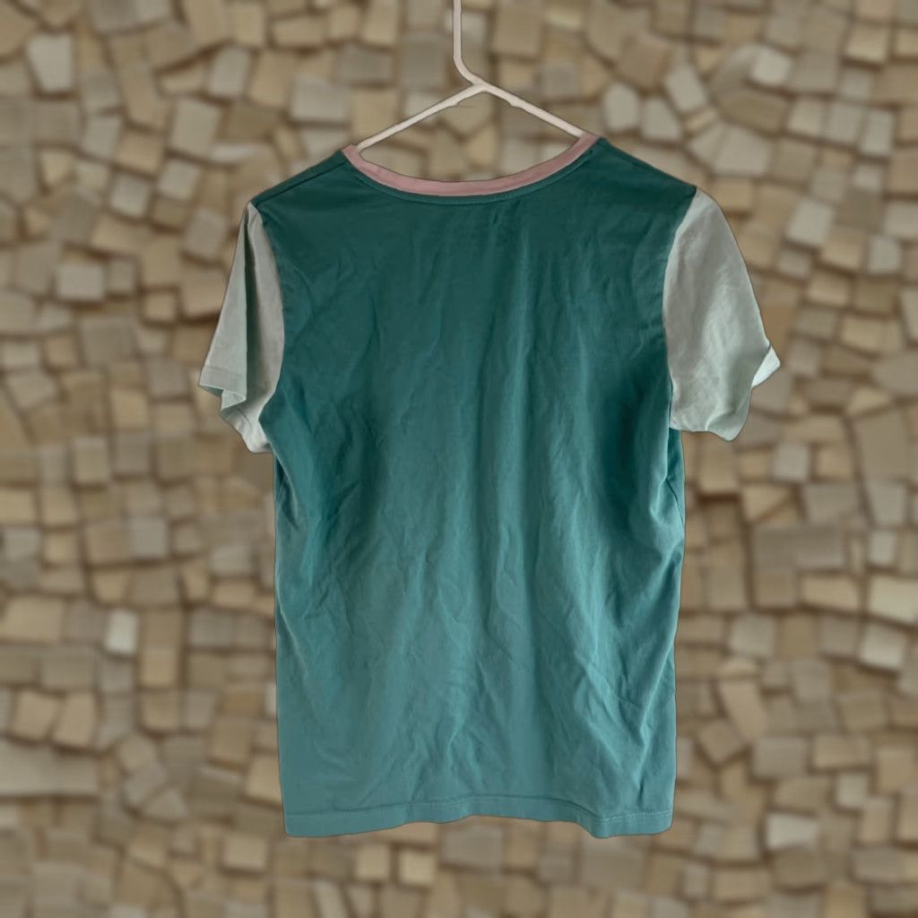 Lands' End Lands' End T-Shirt Women's Size Small 6-8 Turquoise Pink V-neck Short Sleeve Tee Size S / US 4 / IT 40 - 1 Thumbnail