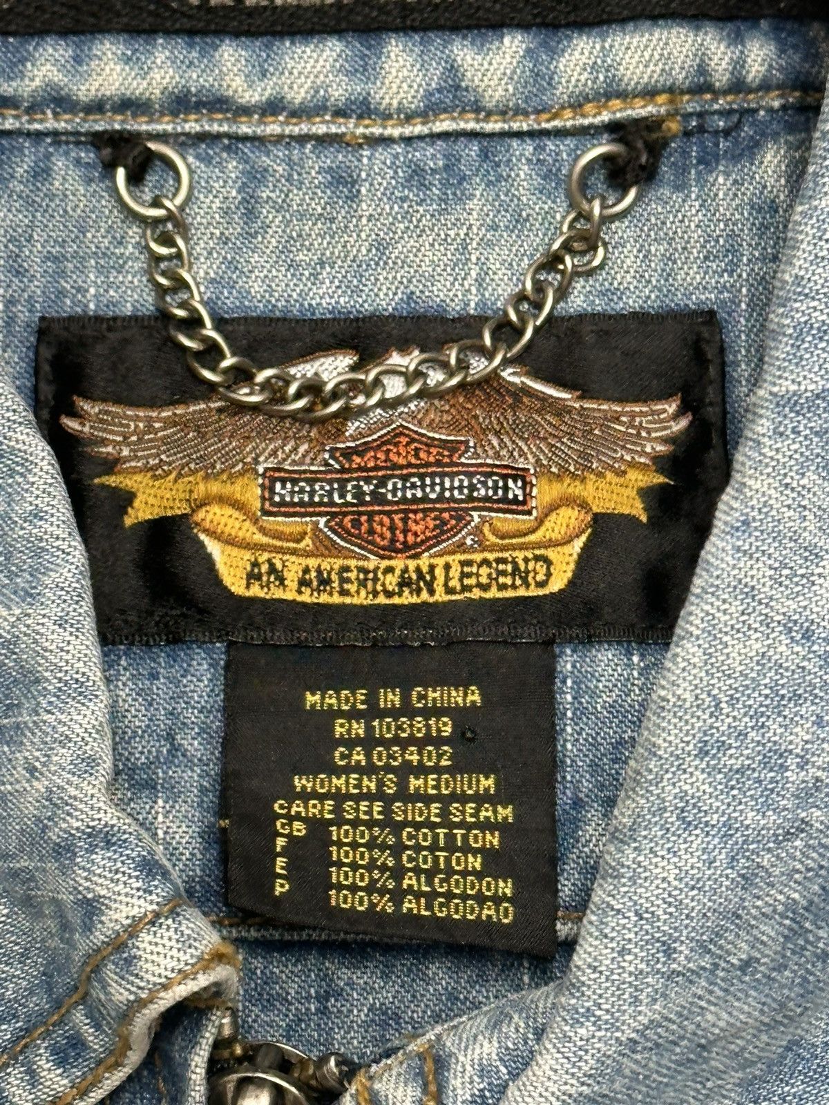 Harley Davidson Harley Davidson Live To Ride Ride To Live Eagle Denim Jacket Size S / US 4 / IT 40 - 8 Thumbnail