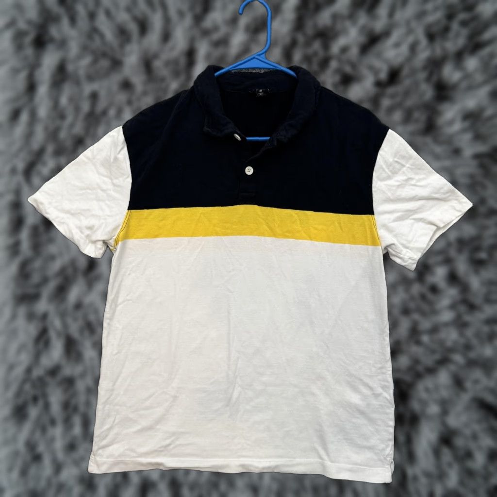 Banana Republic Banana Republic Shirt Mens Medium Black Yellow White Stripe Cotton BR Size US M / EU 48-50 / 2 - 1 Thumbnail