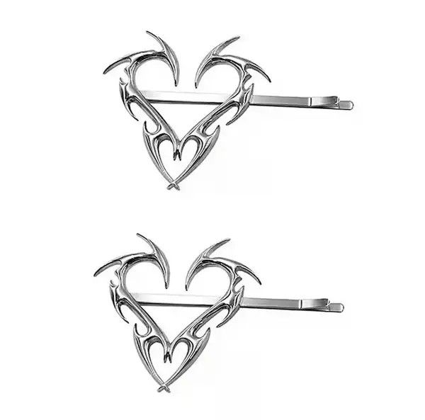 Japanese Brand 2pcs Silver hair clip Size ONE SIZE - 4 Thumbnail
