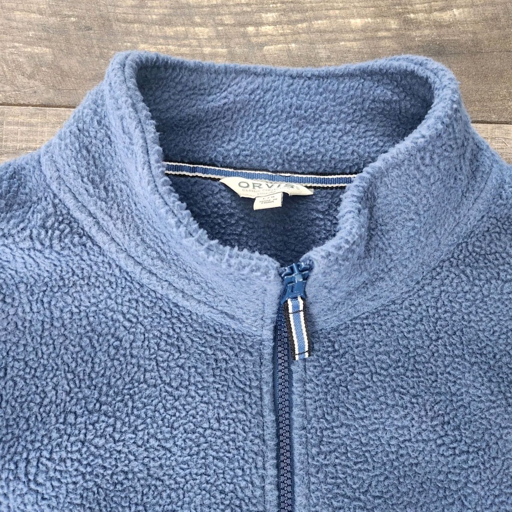Orvis Orvis Full Zip Fleece Jacket Mens Large Blue Deep Pile Sherpa Badge Camping Windbreaker Pockets Hiking Walking Outdoor Classic Logo Size US L / EU 52-54 / 3 - 7 Thumbnail