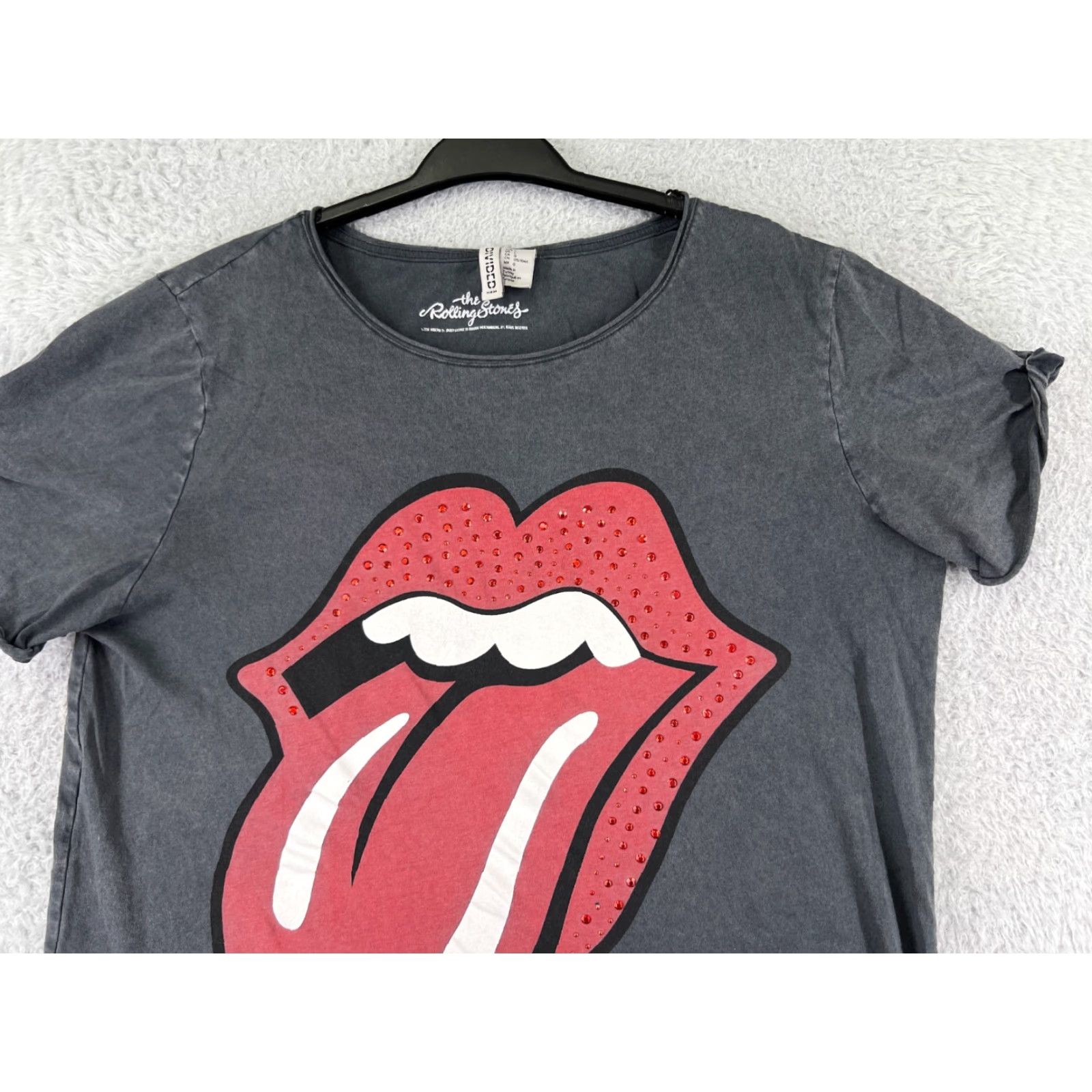 Vintage Rolling Stones Shirt Womens L Gray Polyester Blend Short Sleeve Round Neck T-Shirt Music Rock Casual Womens Size L / US 10 / IT 46 - 6 Thumbnail