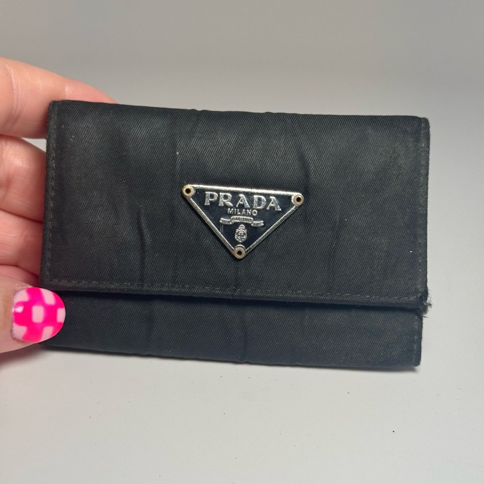 Prada Prada Black Nylon Key Holder FAIR Condition Snap Close Size ONE SIZE - 1 Thumbnail