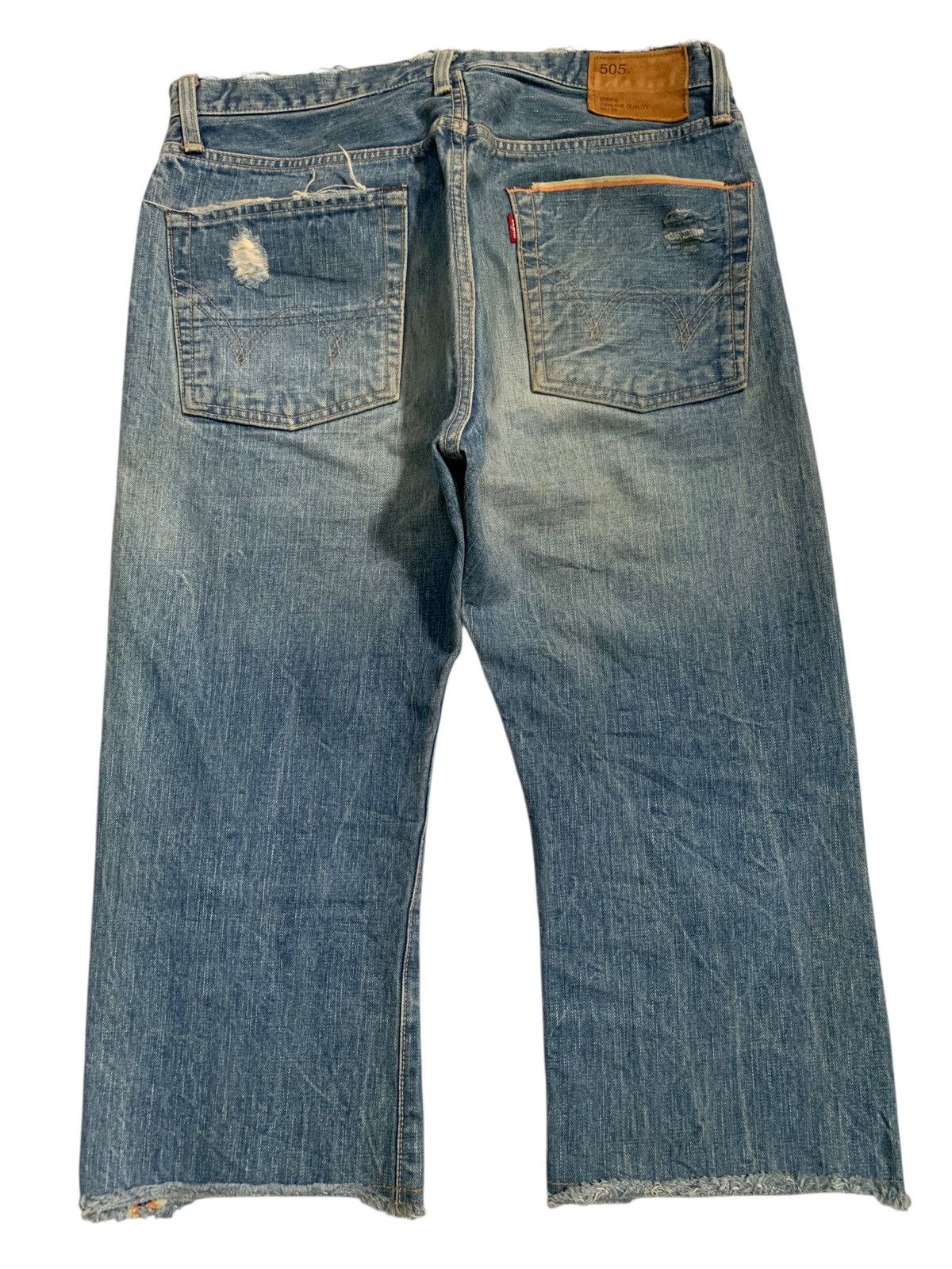 Kapital VINTAGE EDWIN 505S SELVEDGE PUNK SHORT DISRESSED DENIM Size US 32 / EU 48 - 2 Thumbnail