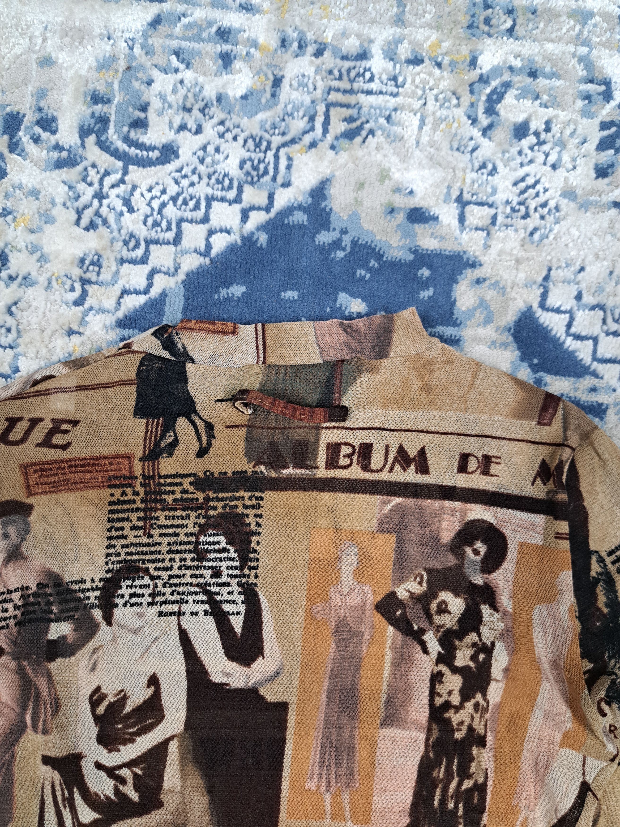 Jean Paul Gaultier SS 1996 JPG Belle Epoque Gazette Mesh Top Longsleeve Size S / US 4 / IT 40 - 5 Thumbnail
