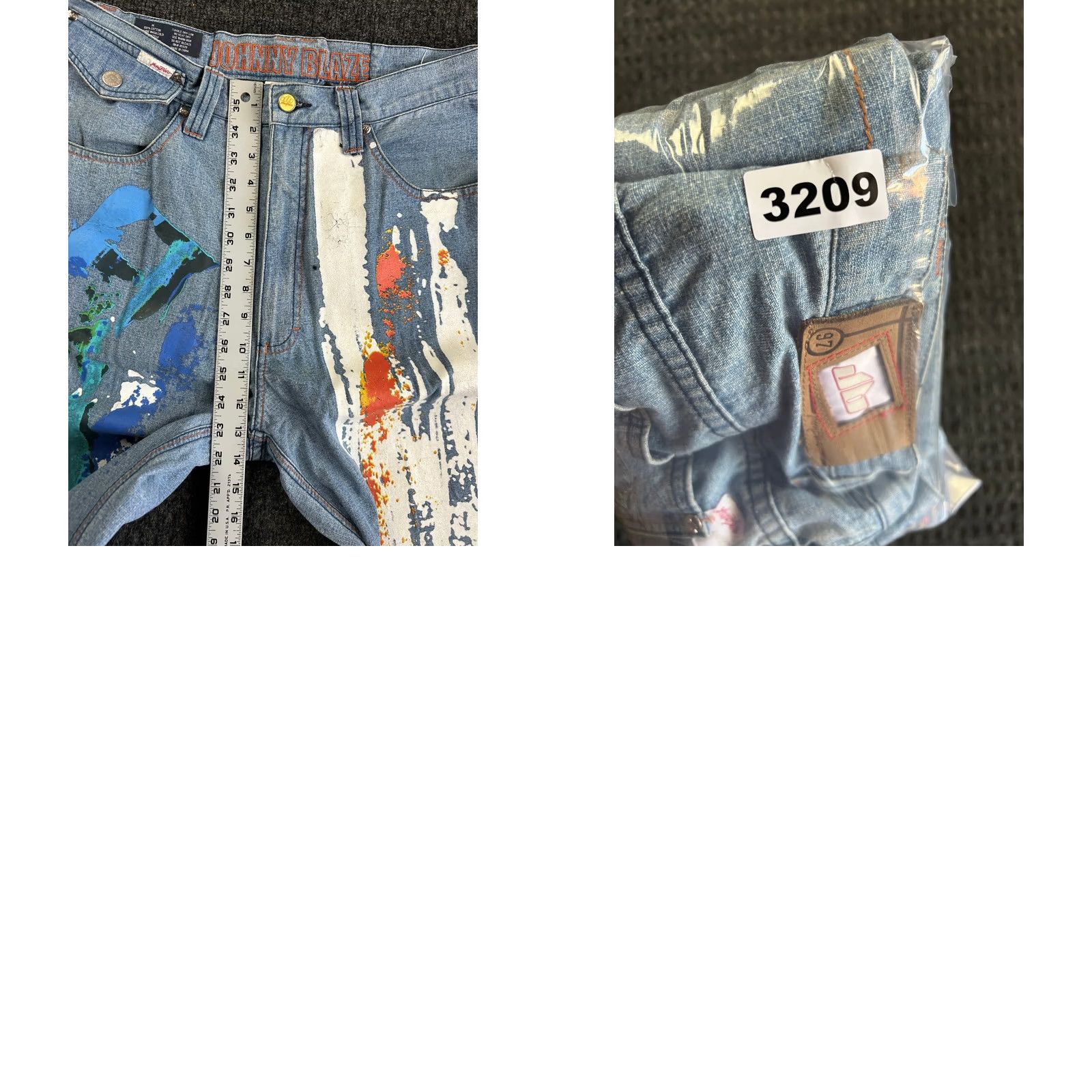 Denime VINTAGE Johnny Blaze Jeans 36 Paint Streaks Baggy Loose Hip Hop Denim Mens Size US 36 / EU 52 - 10 Thumbnail
