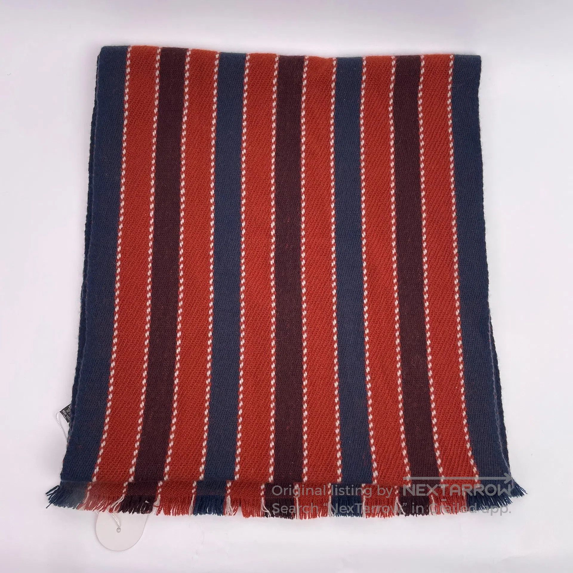 Loro Piana LORO PIANA Red and blue striped color block scarf| Size ONE SIZE - 2 Thumbnail
