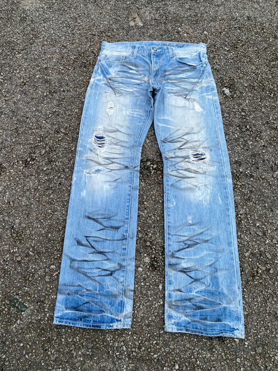 Japanese Brand VINTAGE URBAN BLEACH COLOUR DISTRESSED DENIM Size US 33 - 1 Thumbnail