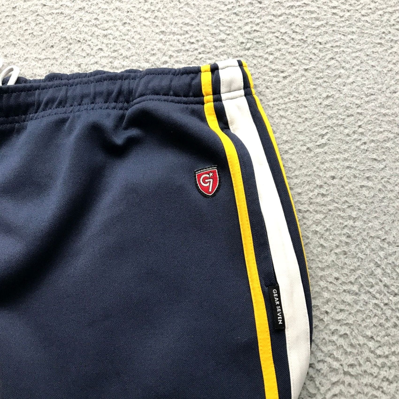 Vintage VINTAGE Gear Seven Athletic Track Pants Mens Large L Navy White Striped Logo Pockets Size US 33 - 7 Thumbnail