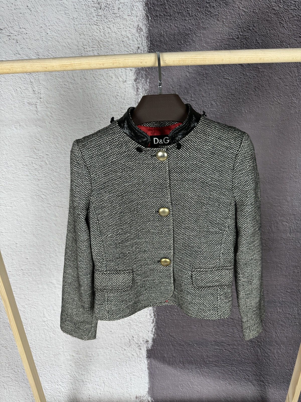 Dolce & Gabbana Dolce & Gabbana wool silk cotton grey short button jacket Size M / US 6-8 / IT 42-44 - 10 Thumbnail