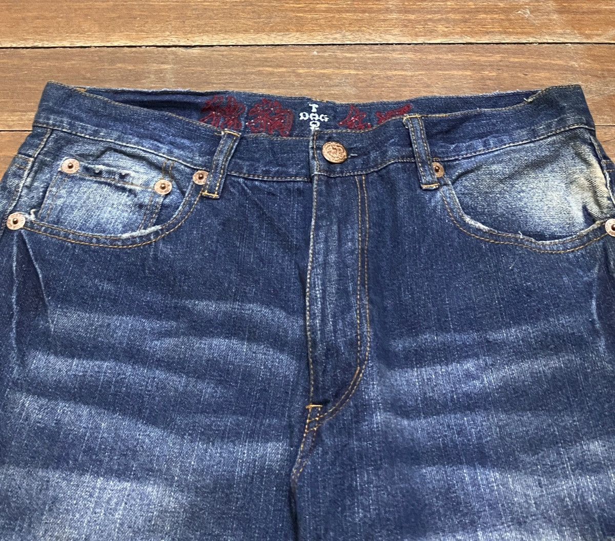 Dogtown Rare Design Vintage Brand Dog Town Sukajan Baggy Jeans 1990s Size US 33 - 3 Thumbnail