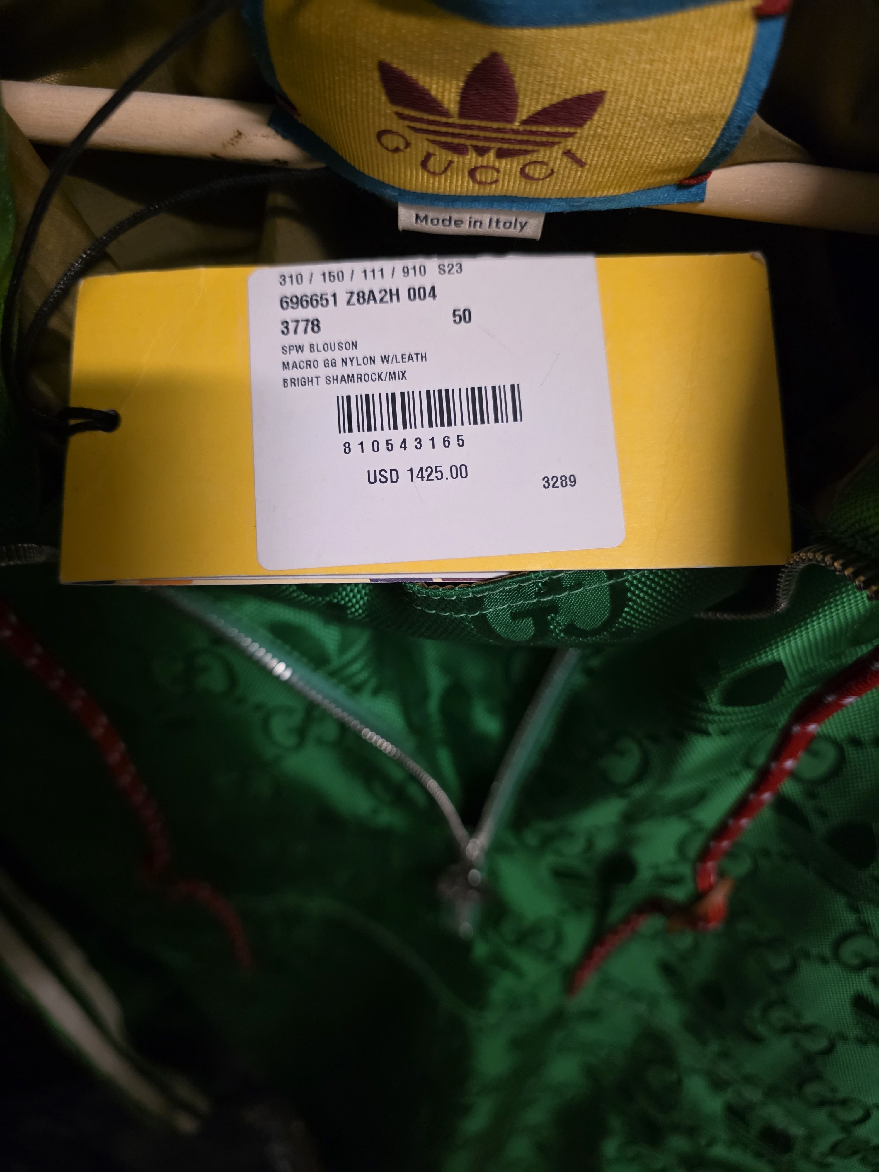 Adidas × Gucci Gucci x Adidas Macro GG Jacket Green BNWT Size US M / EU 48-50 / 2 - 7 Thumbnail
