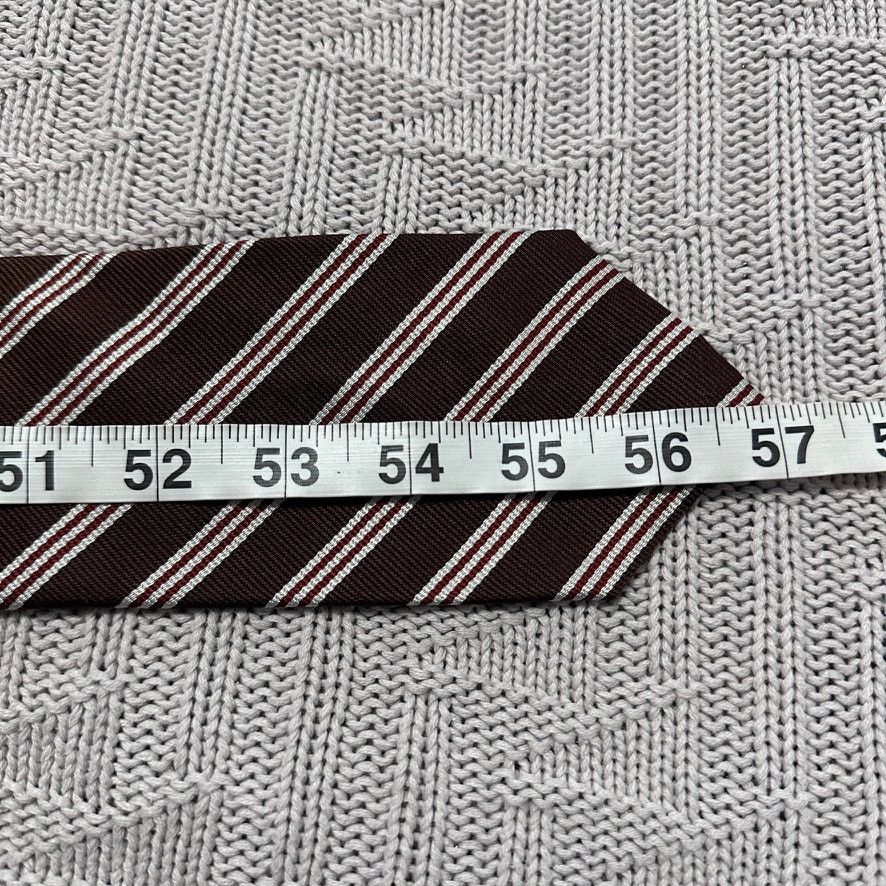 Saks Fifth Avenue Saks Fifth Avenue brown regimental striped silk tie Size ONE SIZE - 4 Thumbnail