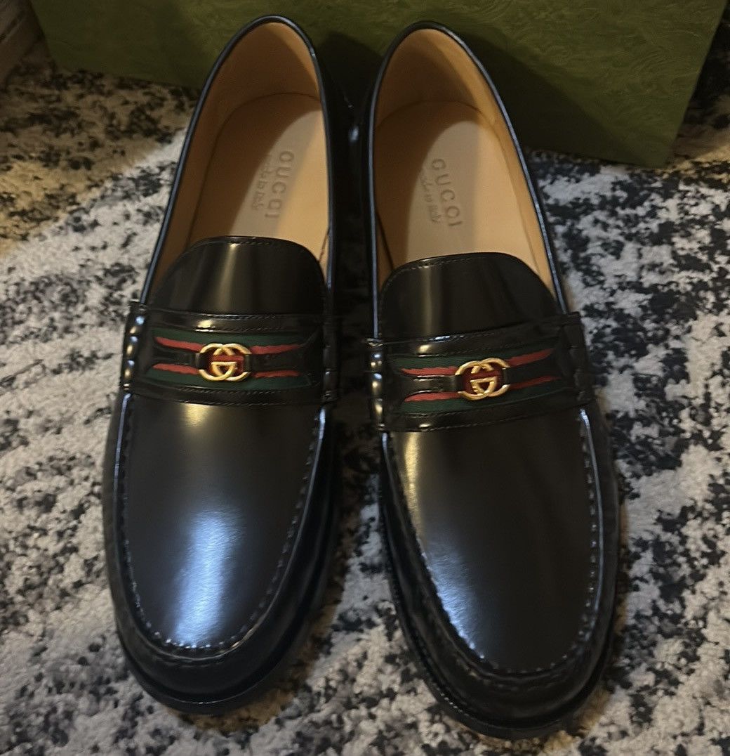 Gucci Gucci Kaveh Loafer Black Green Red Size US 13 / EU 46 - 3 Thumbnail