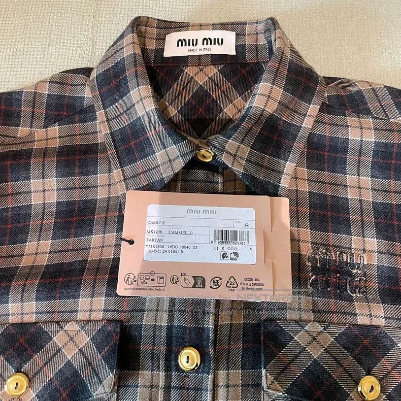 Miu Miu Miu Miu 36 Maillard plaid shirt Size S / US 4 / IT 40 - 4 Thumbnail