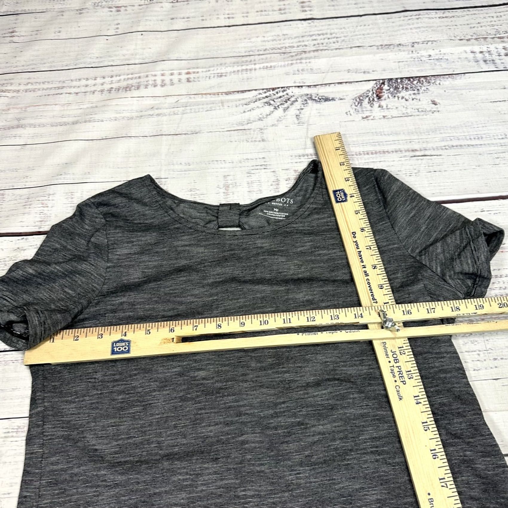 Talbots Talbots Womens Shirt PM Gray Space Dye Short Sleeve Cotton Blend T-Shirt Size PM Petite Womens Size M / US 6-8 / IT 42-44 - 2 Thumbnail