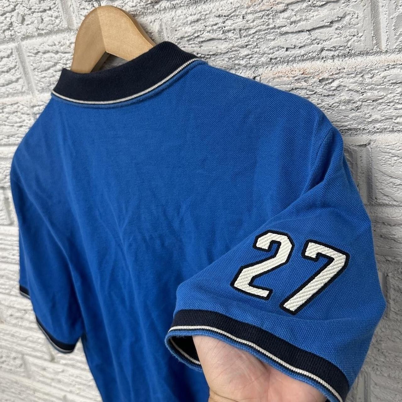Lacoste Rare Lacoste Big Logo Blue Collared Shirt Size 6 / XL Size US XL / EU 56 / 4 - 5 Thumbnail