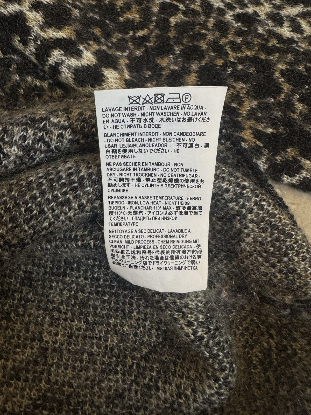 Saint Laurent Paris Saint Laurent Paris Leopard Mohair Knit Sweater Size US L / EU 52-54 / 3 - 8 Thumbnail