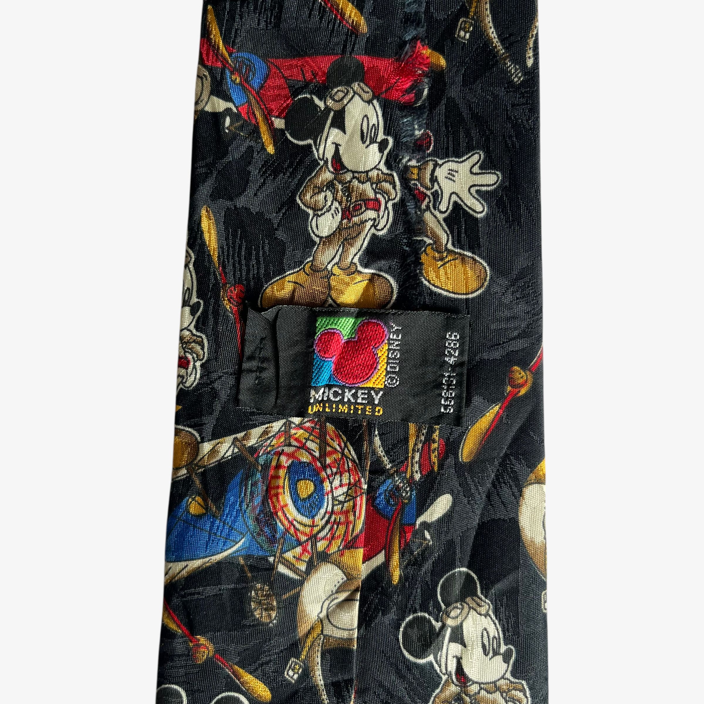 Disney Vintage 90s Disney Unlimited Mickey Mouse Aviation Print Tie Size ONE SIZE - 2 Thumbnail
