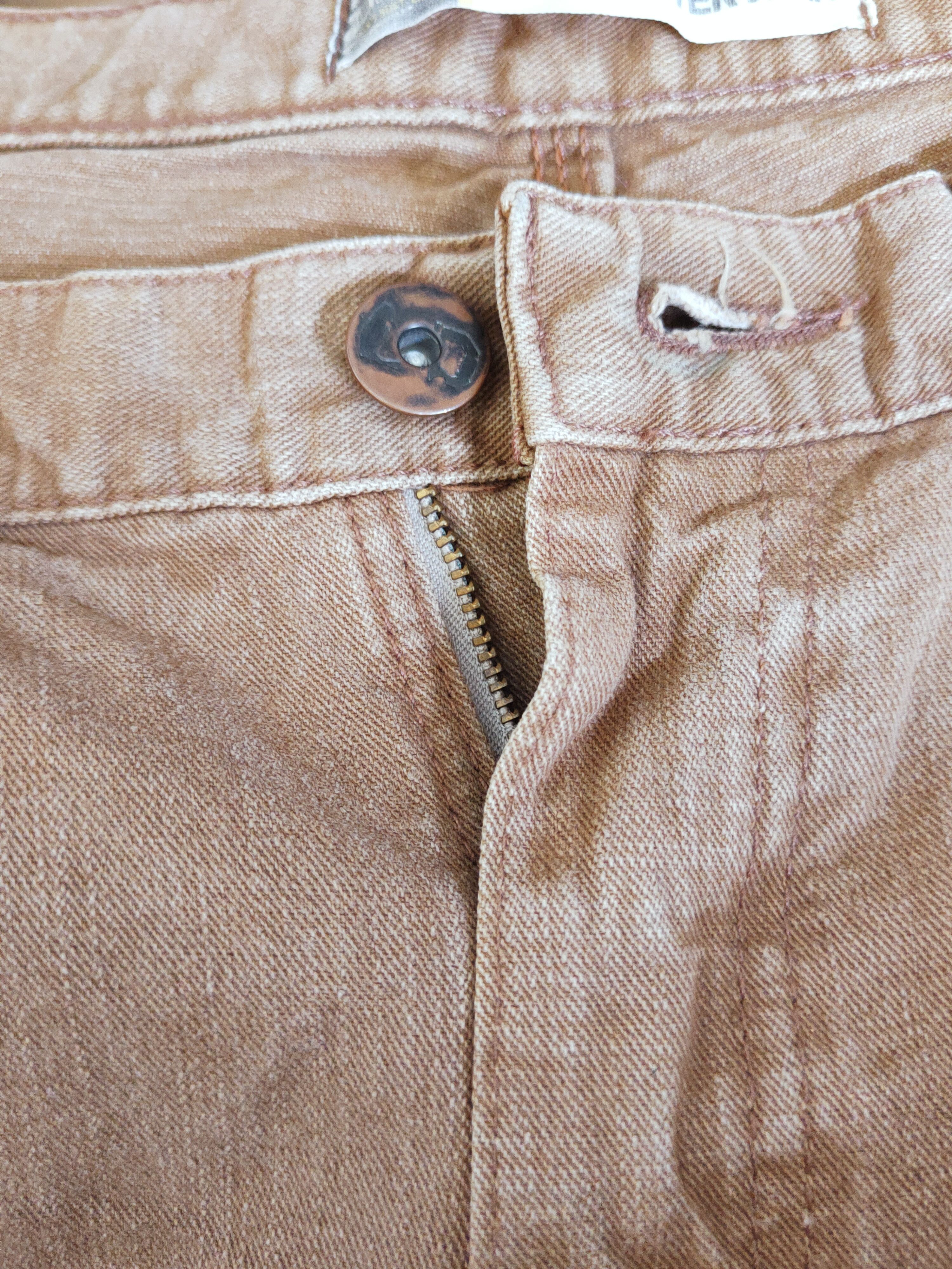 Lee Lee Dungarees Carpenter Brown Distressed Ripped Jeans #W109 Size US 32 / EU 48 - 19 Thumbnail