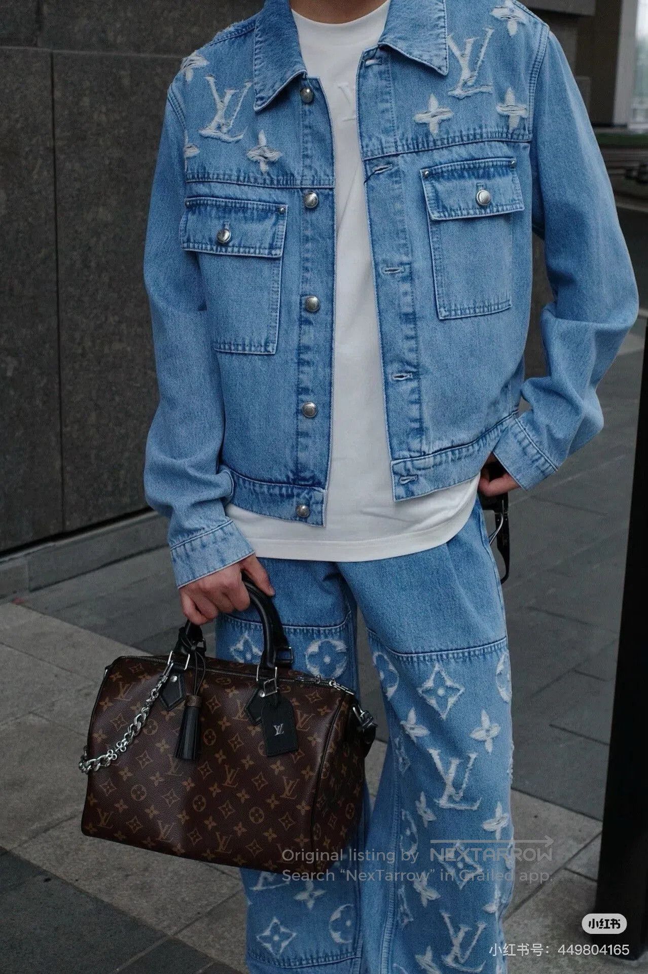 Louis Vuitton louis vuitton distressed logo denim jacket. Size US L / EU 52-54 / 3 - 5 Thumbnail
