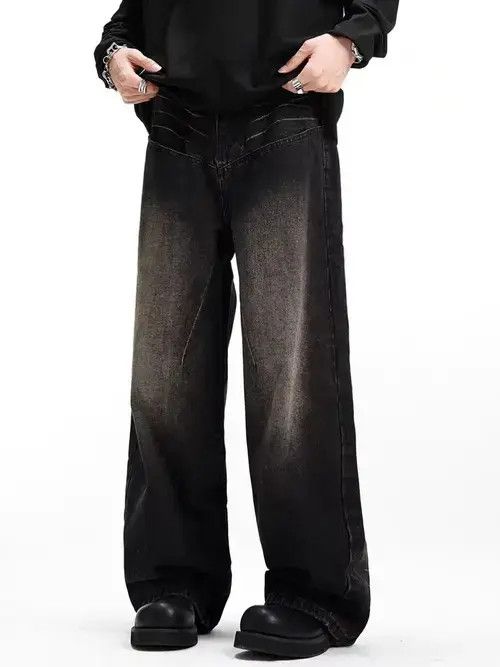 Japanese Brand Retro high street straight wide leg jeans Size US 32 / EU 48 - 2 Thumbnail