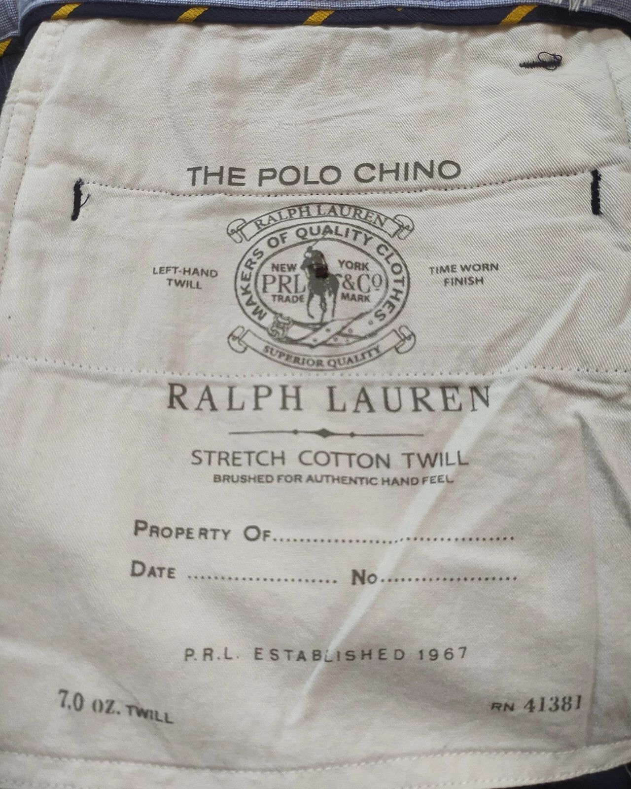 Polo Ralph Lauren Polo Ralph Lauren Stretch Classic Fit Chino Pant T 0022 Size US 33 - 8 Thumbnail