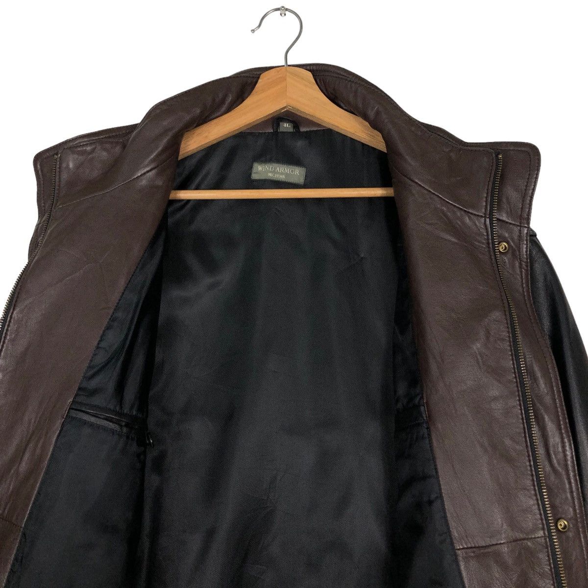 Japanese Brand 🔥Vtg Bomber Jacket Leather Biker Wind Armor Nichiwa Japan Size US L / EU 52-54 / 3 - 12 Thumbnail