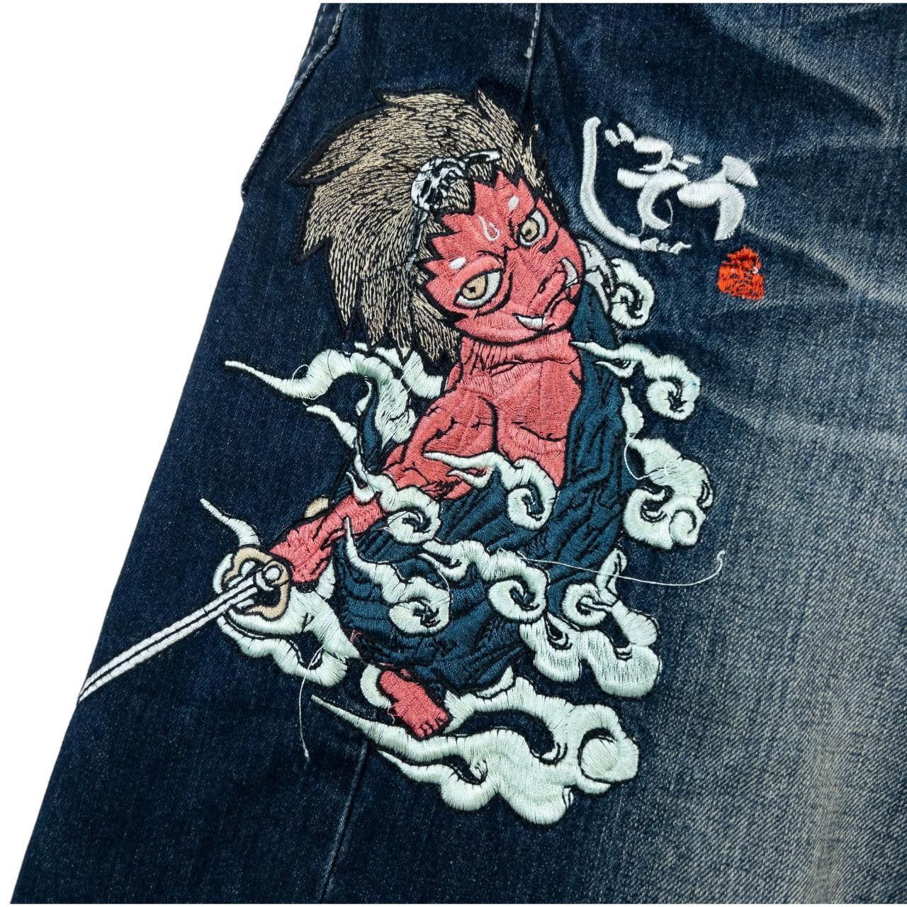 Other Vintage Jizo Japanese Embroidered Denim Jeans Size W36 Size US 36 / EU 52 - 5 Thumbnail