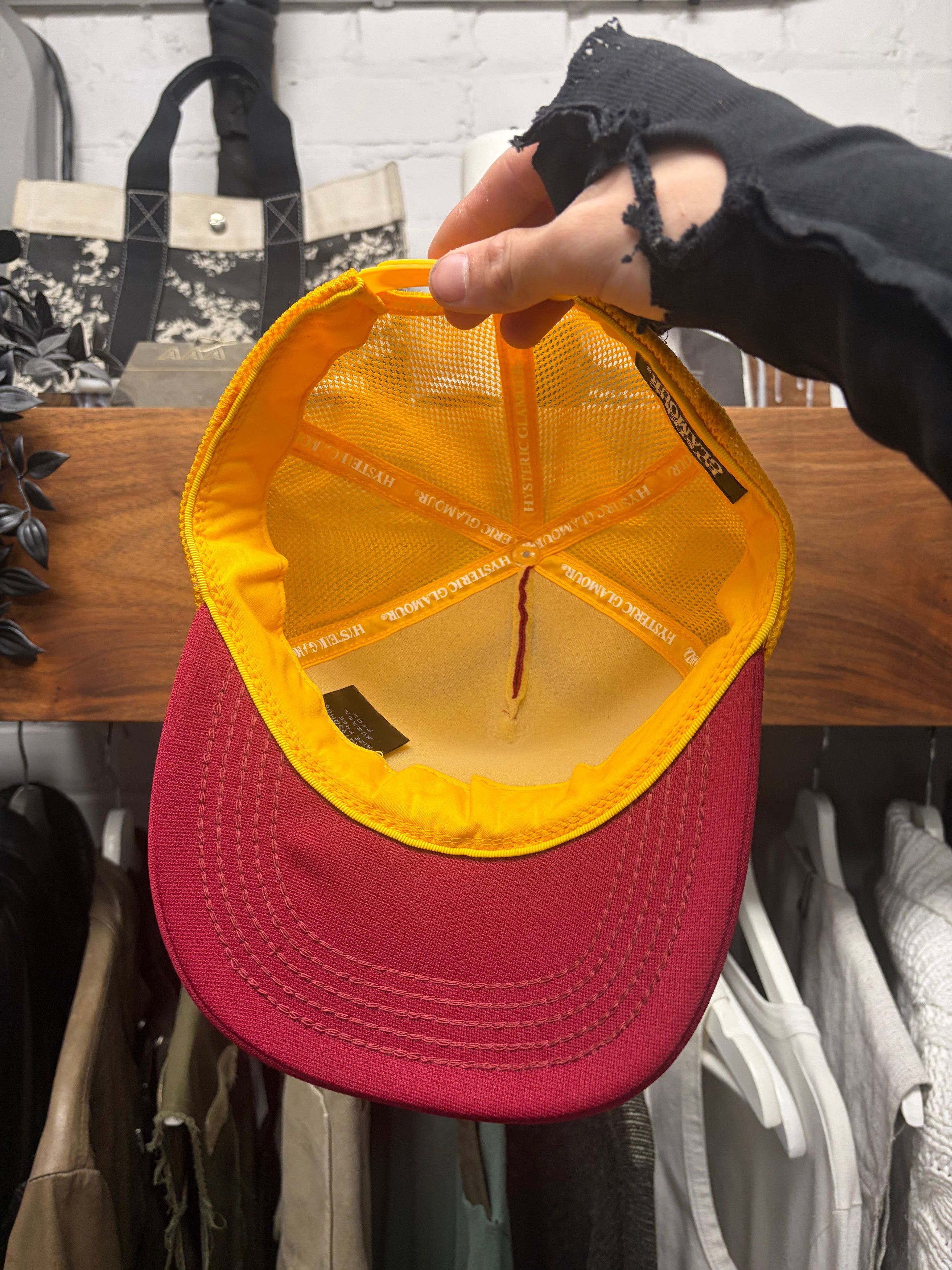 Hysteric Glamour Hysteric Glamour ‘See No Evil’ Red/Yellow Trucker Hat Size ONE SIZE - 5 Thumbnail