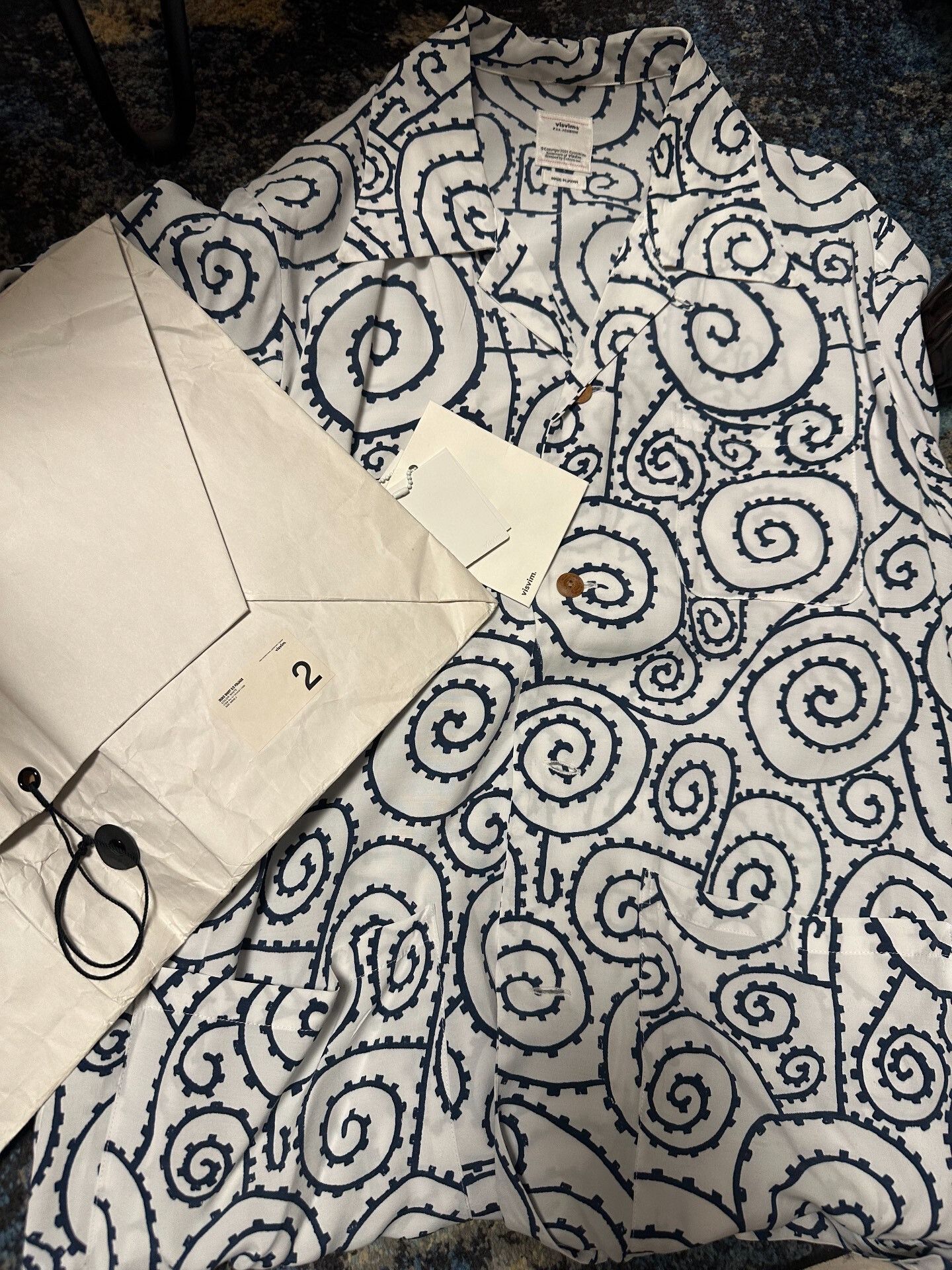 Visvim visvim White Hand-Painted Spiral Shirt Size US M / EU 48-50 / 2 - 1 Thumbnail
