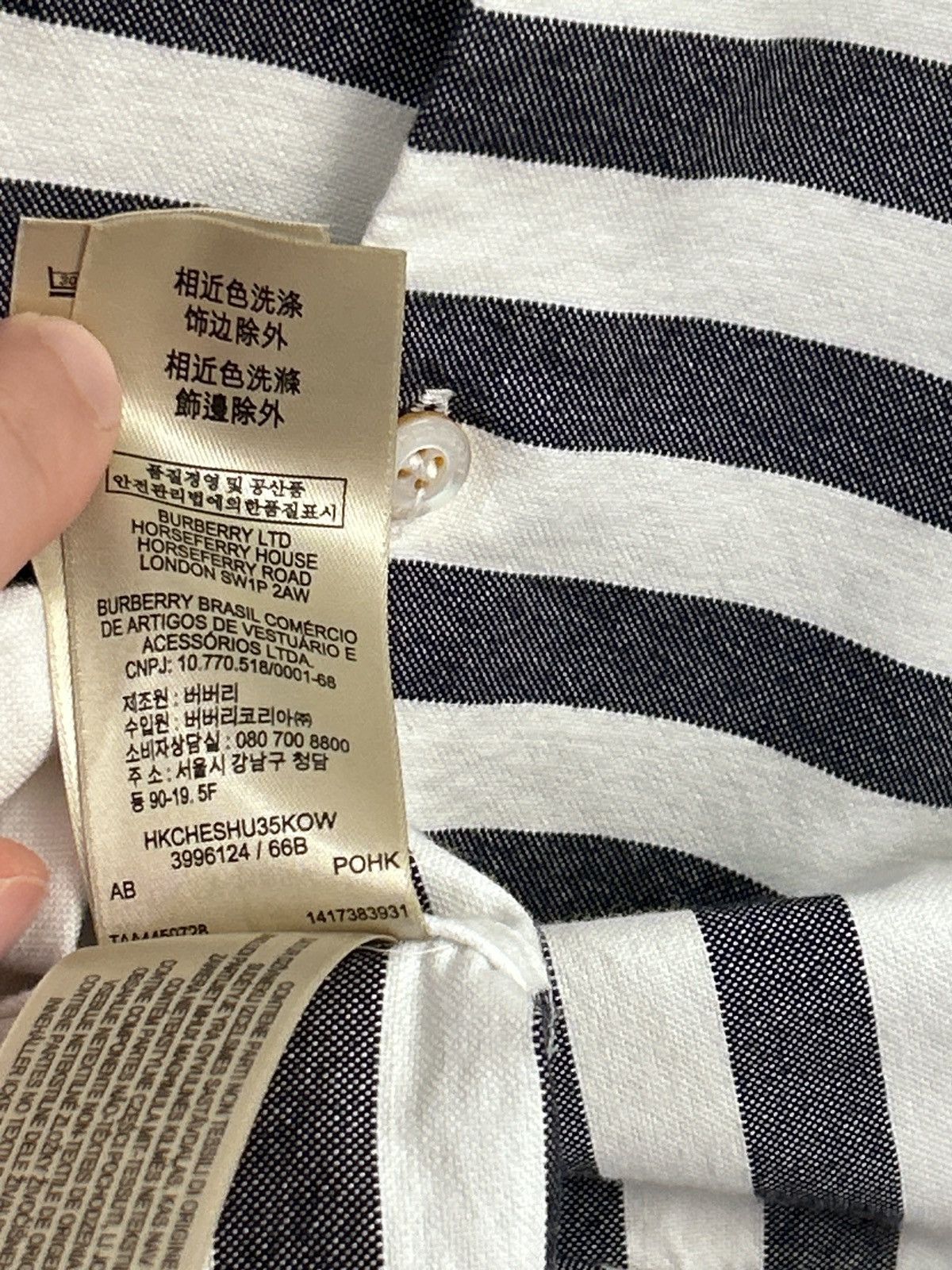 Burberry Burberry Brit White Striped Cotton long Sleeve shirt M Size US M / EU 48-50 / 2 - 8 Thumbnail