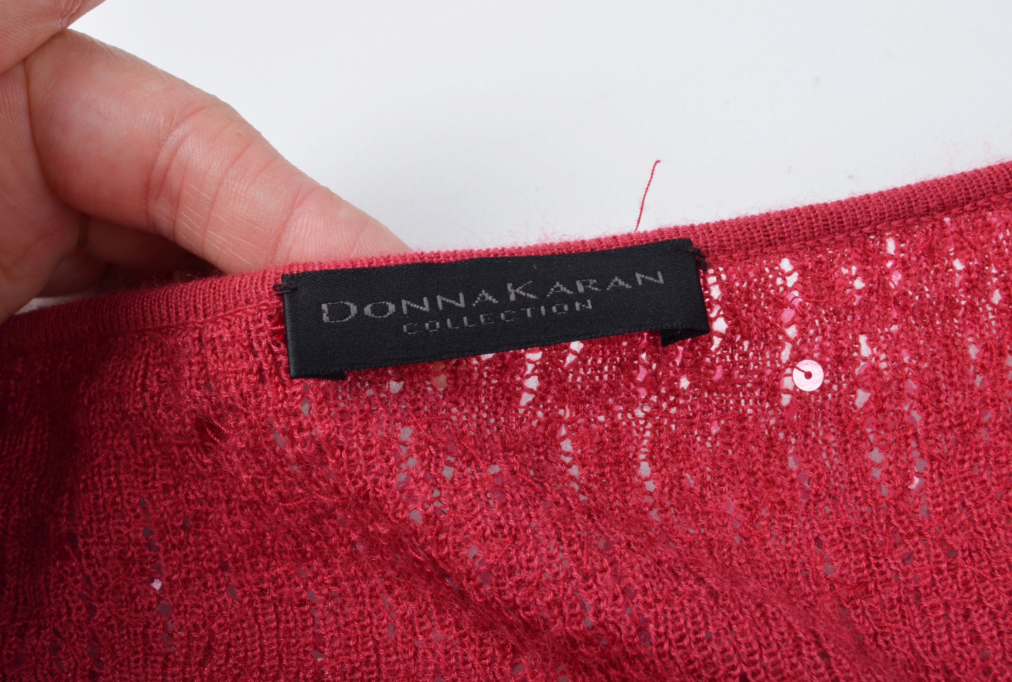 Designer × Donna Karan × Vintage Stunning Donna Karan Red Sequin Cashmere Silk Blend Knit Top Size S / US 4 / IT 40 - 8 Thumbnail