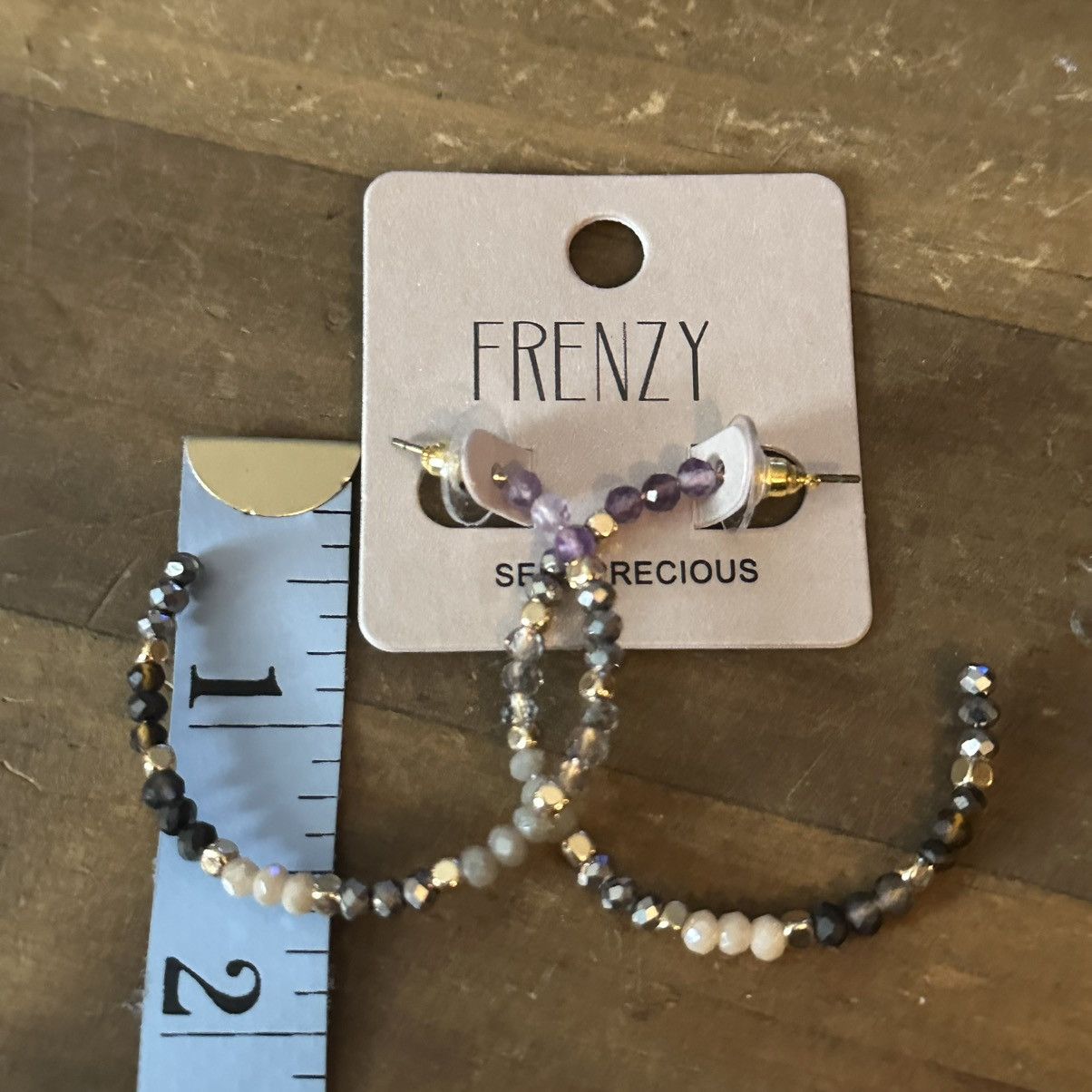 Other Frenzy semi precious stone bead hoop earrings Size ONE SIZE - 5 Thumbnail