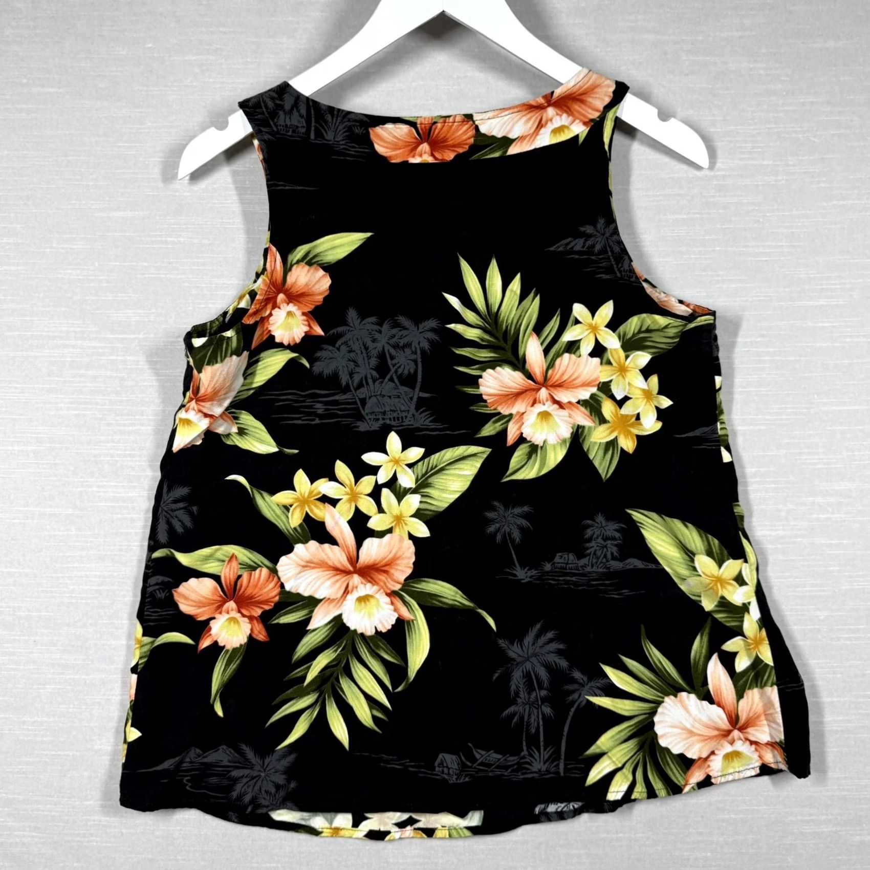 ALOHAS Sandwich Isle Top Womens Large Black Floral Hawaii Vacation Aloha Flowy Casual Size L / US 10 / IT 46 - 2 Thumbnail