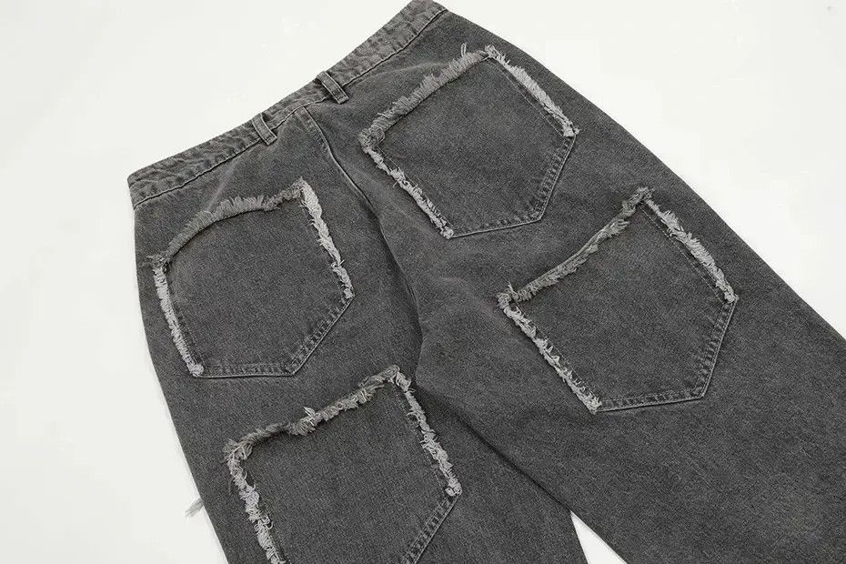 Japanese Brand Lightning Splicing Baggy Jeans Size US 32 / EU 48 - 6 Thumbnail