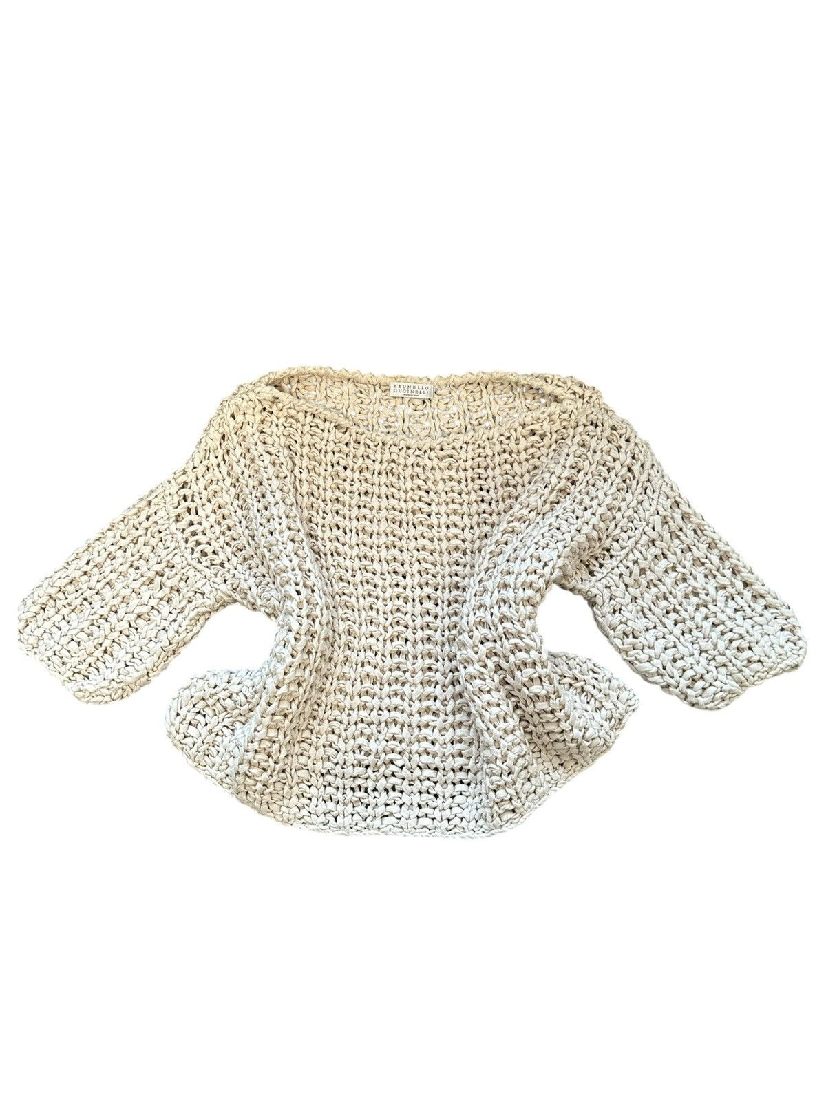Brunello Cucinelli Luxury designer quality short sleeve crochet sweater Size M / US 6-8 / IT 42-44 - 5 Thumbnail