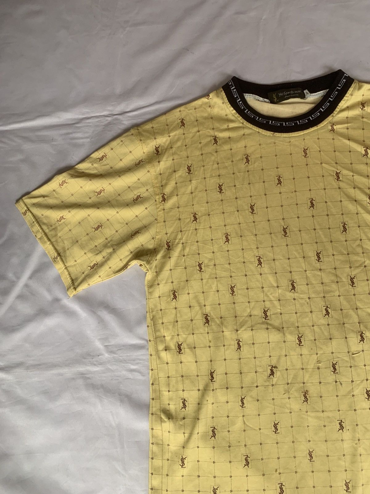 Yves Saint Laurent Vintage 90s AOP old money yves saint laurent tee Size US M / EU 48-50 / 2 - 3 Thumbnail