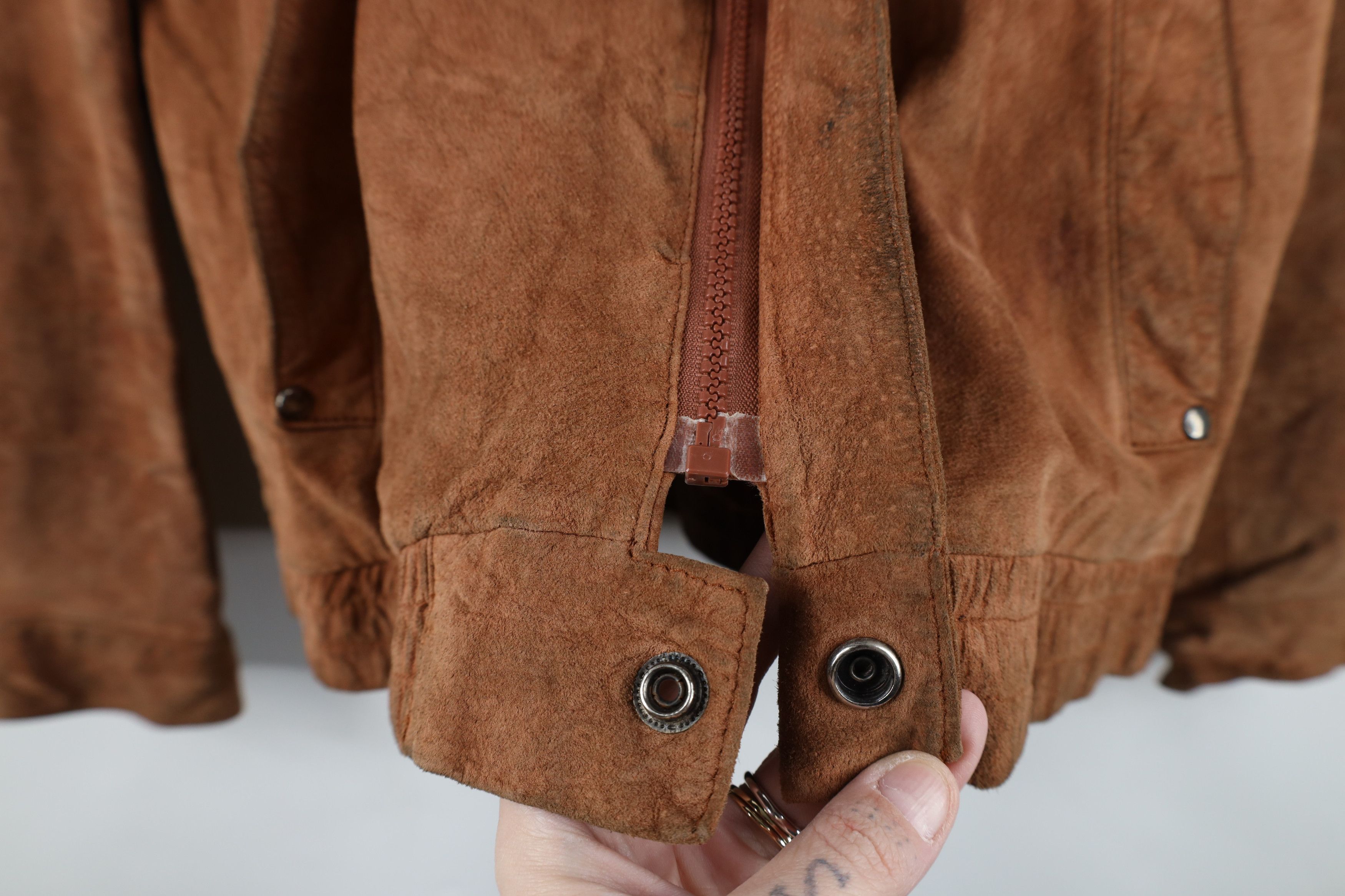 Vintage Vintage 70s Streetwear Suede Leather Full Zip Bomber Jacket Size US XXL / EU 58 / 5 - 13 Thumbnail