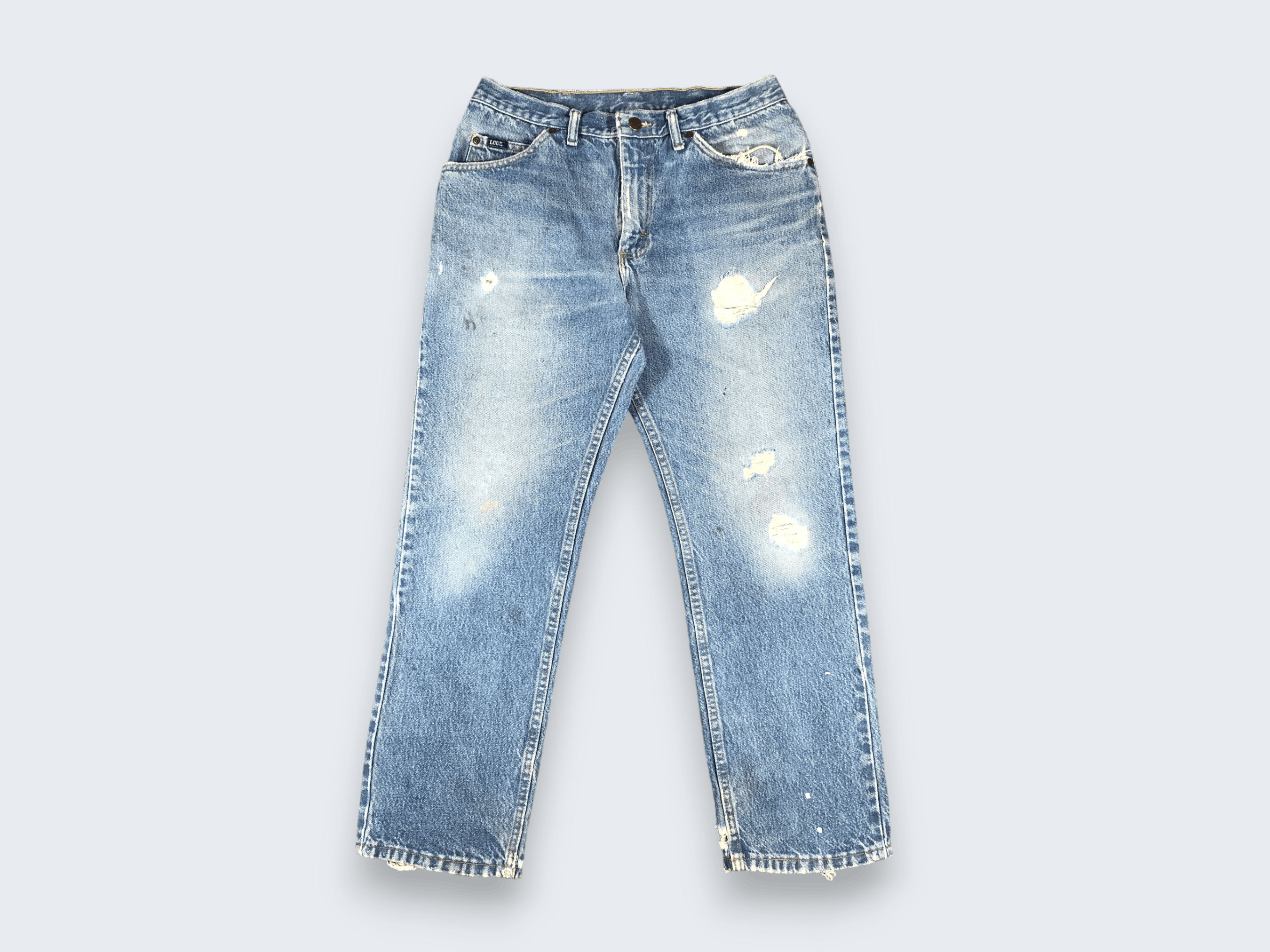 Lee × Vintage Vintage 90s Lee Light Blue Wash Distress L713 Size US 32 / EU 48 - 1 Thumbnail