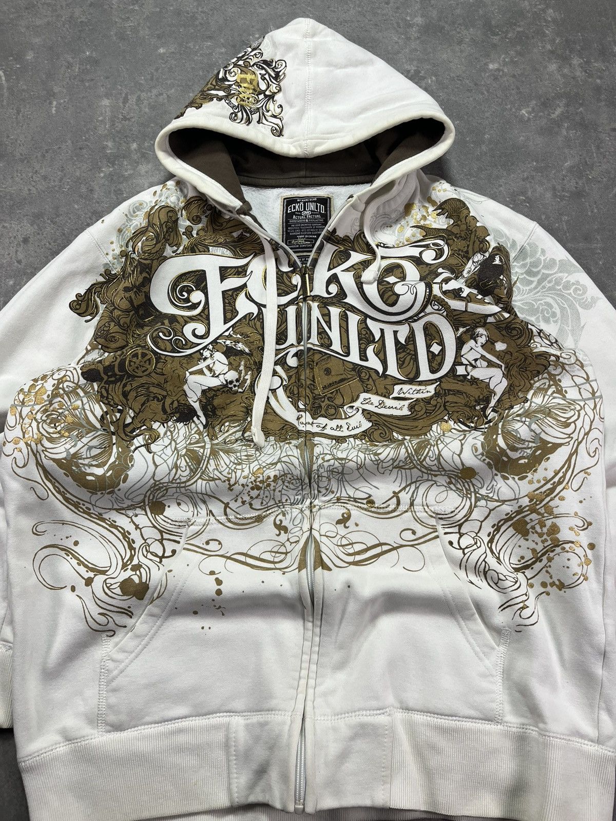 Ecko Unltd. Ecko Unltd. Big Print Logo Baggy Zip Hoodie L XL Size US L / EU 52-54 / 3 - 7 Thumbnail